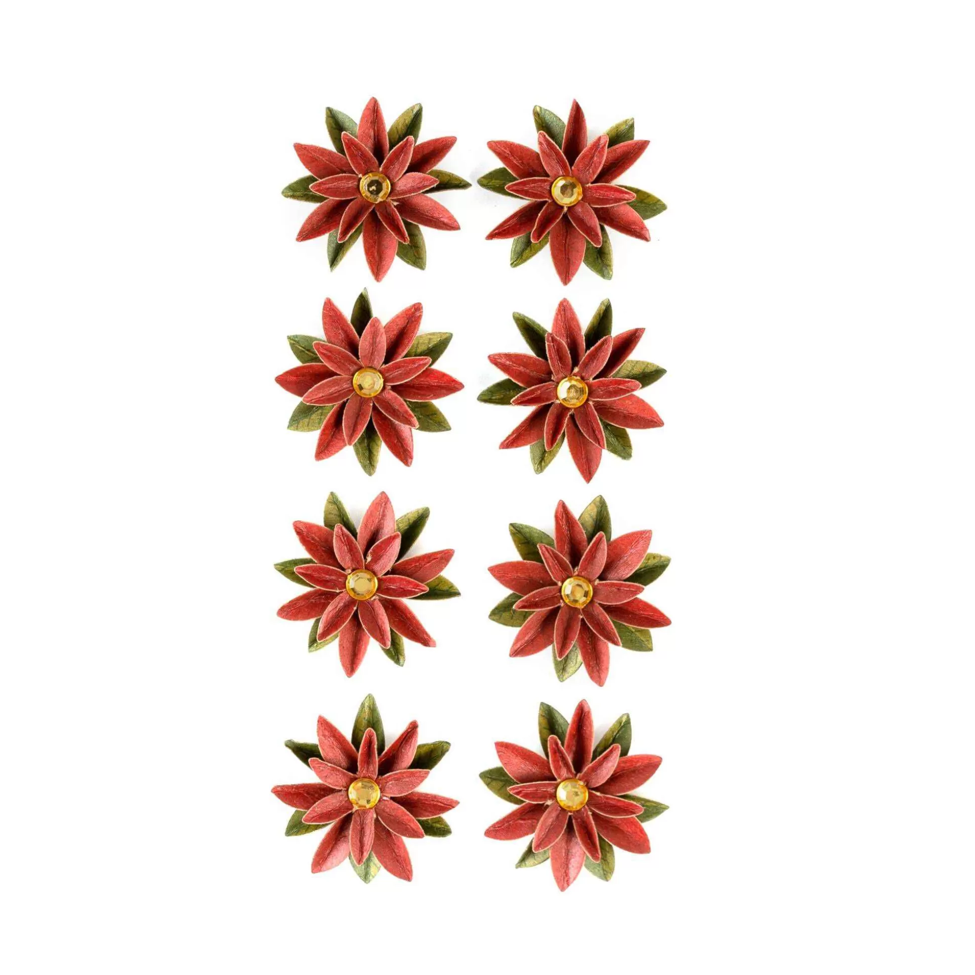 3D Poinsettia Embellishments 8 Pack-Hobbycraft New