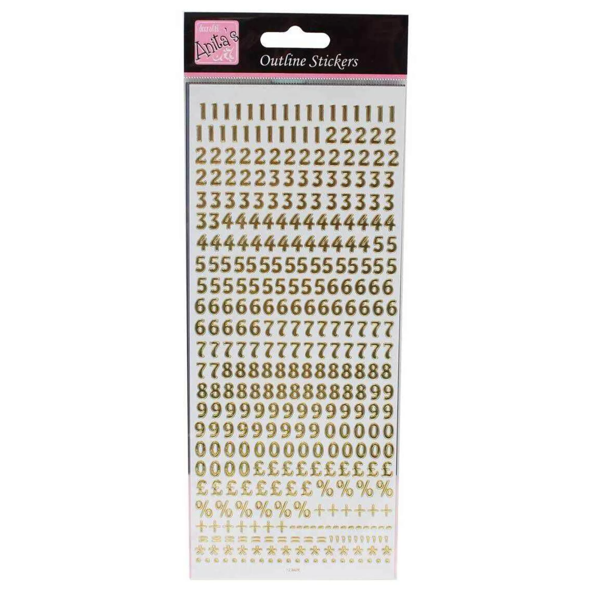 Anita's Small Gold Number Outline Stickers-Hobbycraft Flash Sale