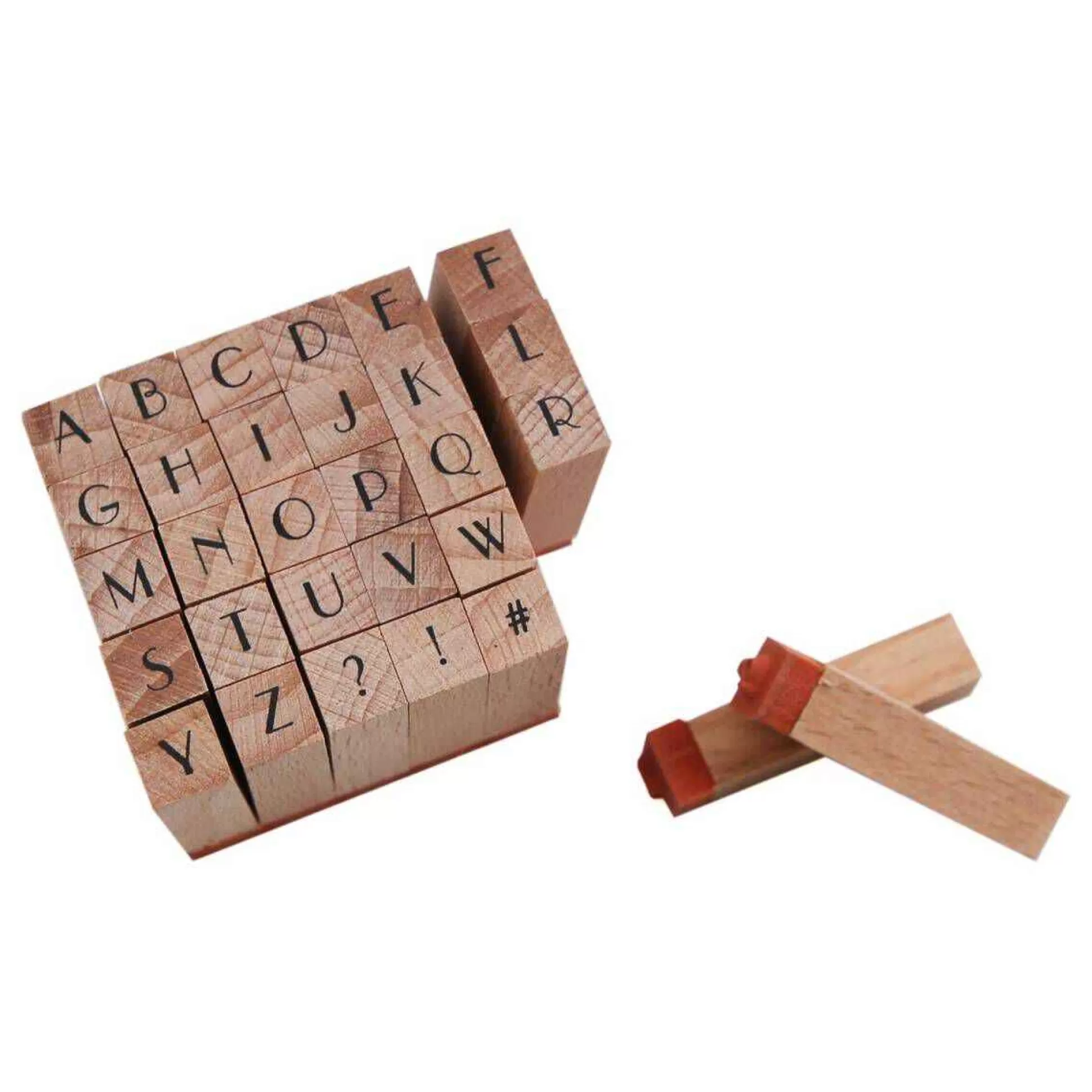 Art Deco Mini Alphabet Wooden Stamp Set 30 Pieces-Hobbycraft Store