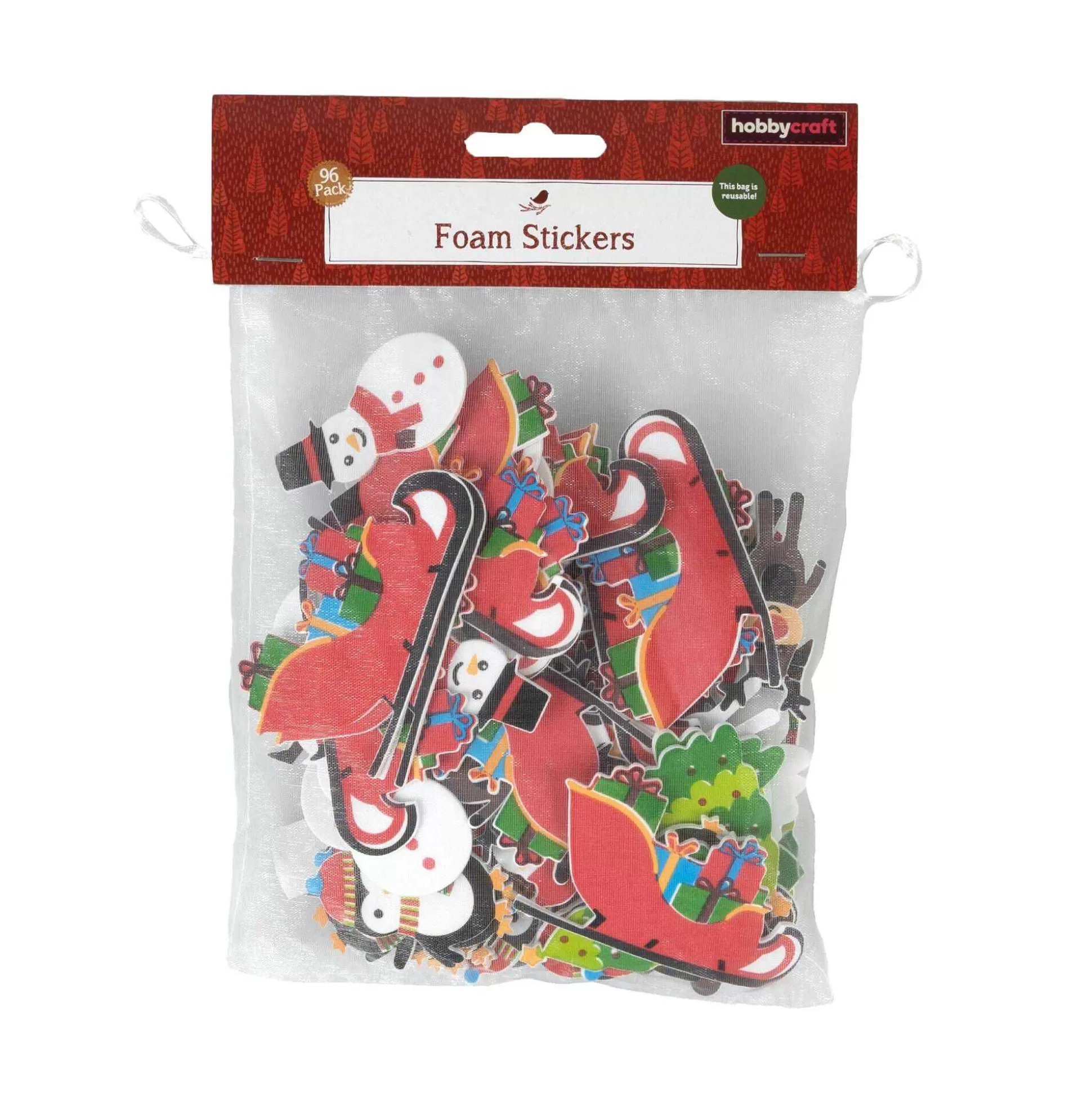 Assorted Christmas Foam Stickers 96 Pack-Hobbycraft Hot