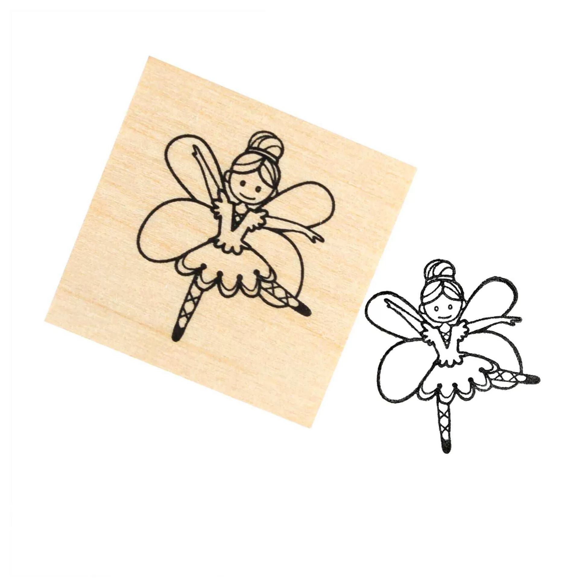 Ballerina Wooden Stamp 3.8Cm X 3.8Cm-Hobbycraft Outlet