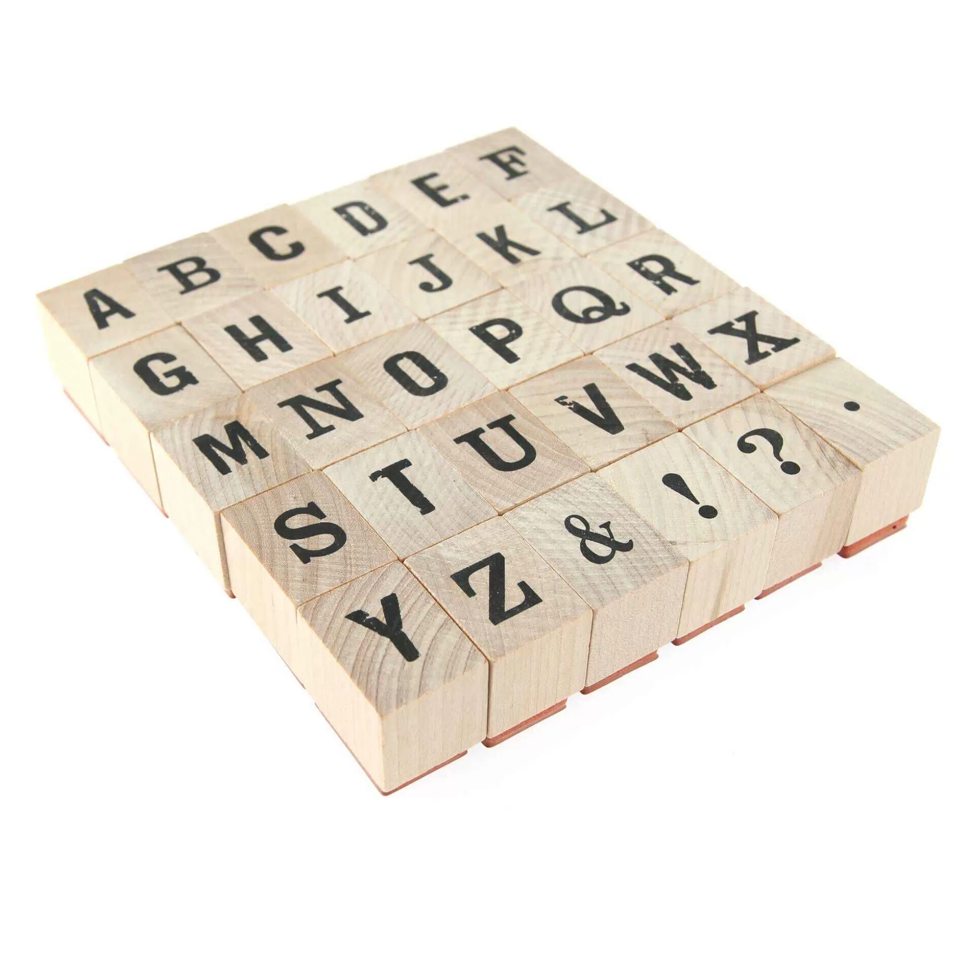 Bold Alphabet Wooden Stamp Set 30 Pieces-Hobbycraft Hot