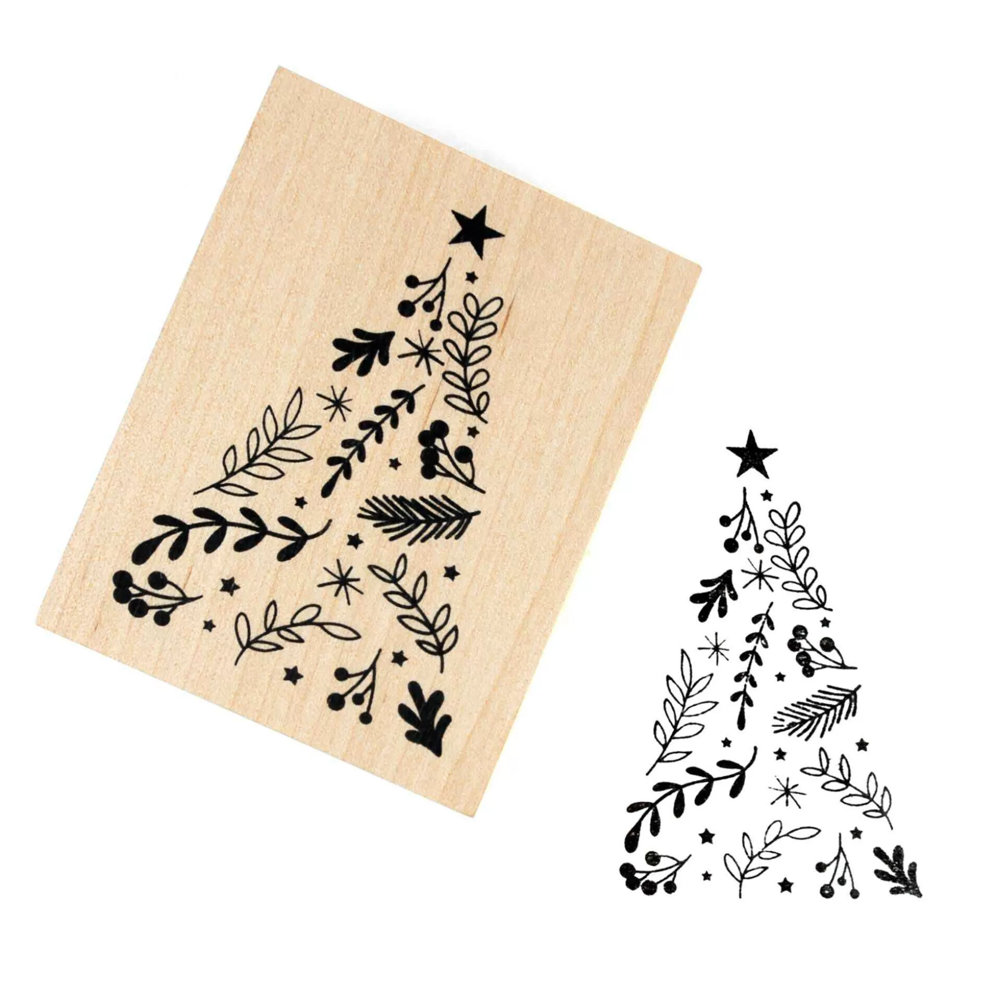 Botanical Tree Wooden Stamp 7Cm X 5Cm-Hobbycraft Flash Sale