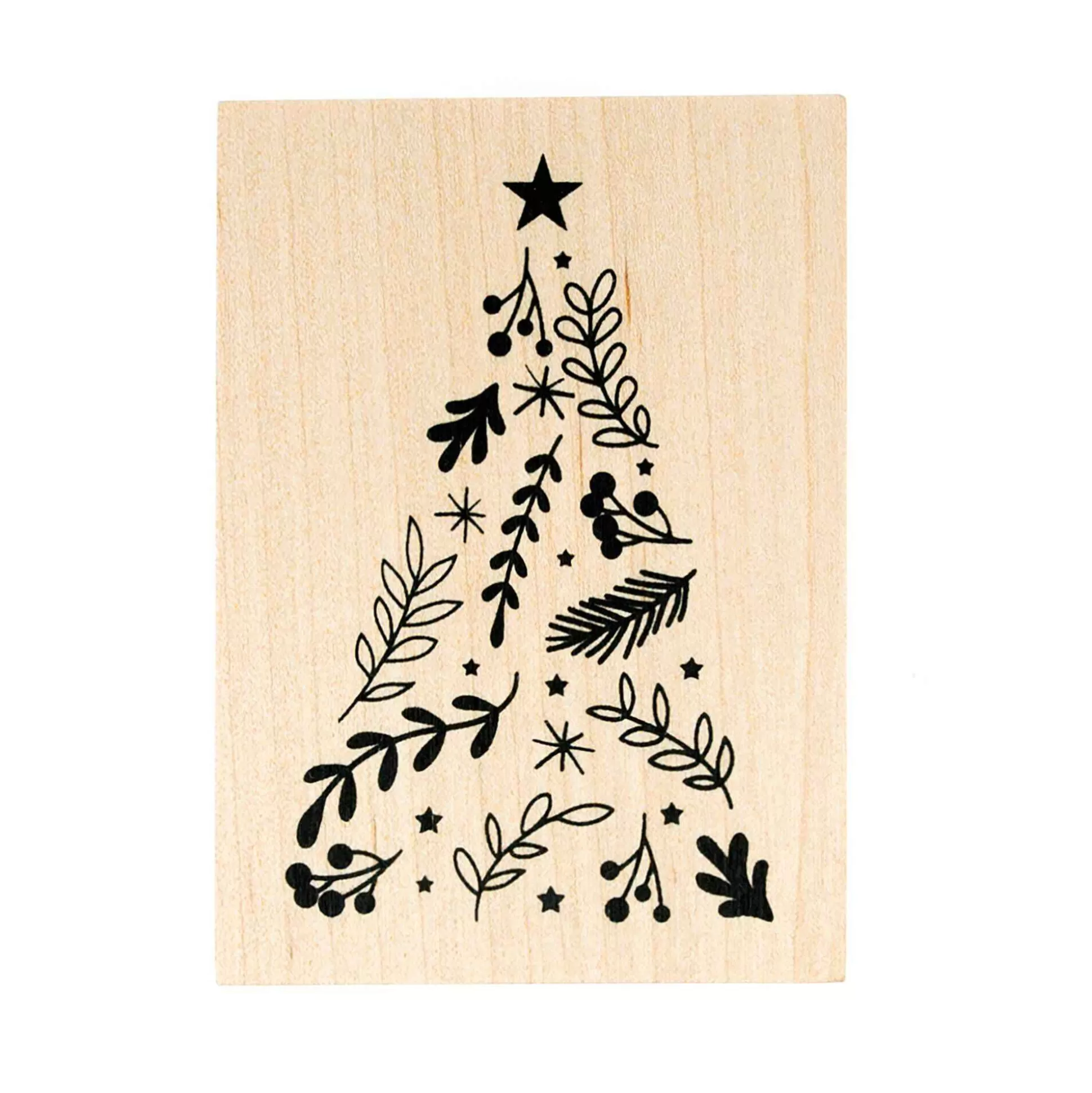 Botanical Tree Wooden Stamp 7Cm X 5Cm-Hobbycraft Flash Sale