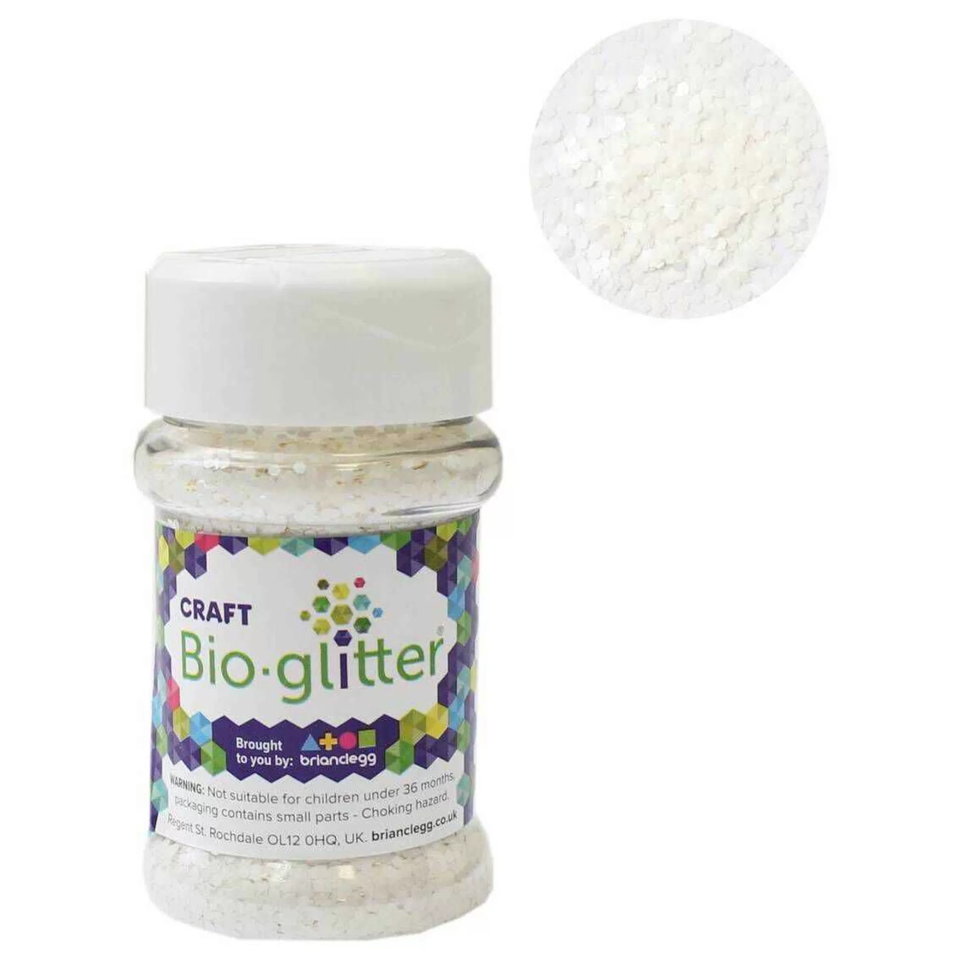 Brian Clegg White Craft Biodegradable Glitter 40G-Hobbycraft Shop