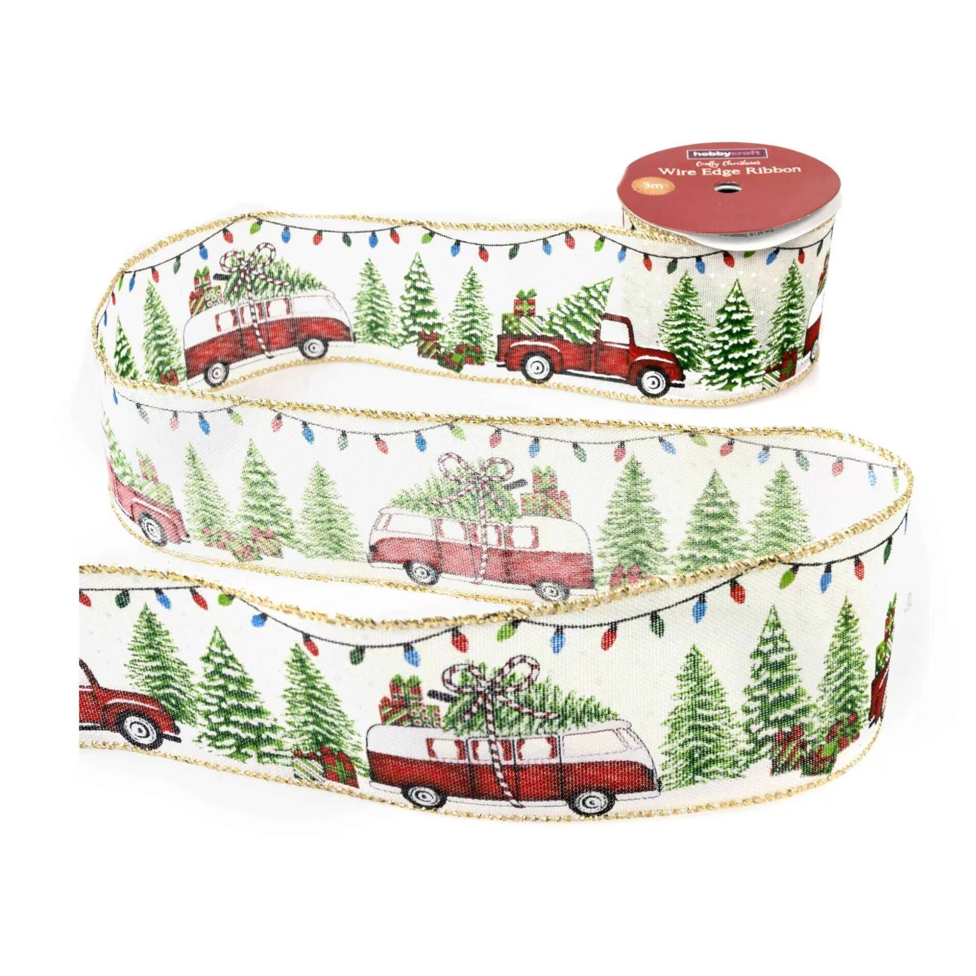 Campervan Wire Edge Ribbon 63Mm X 3M-Hobbycraft Shop