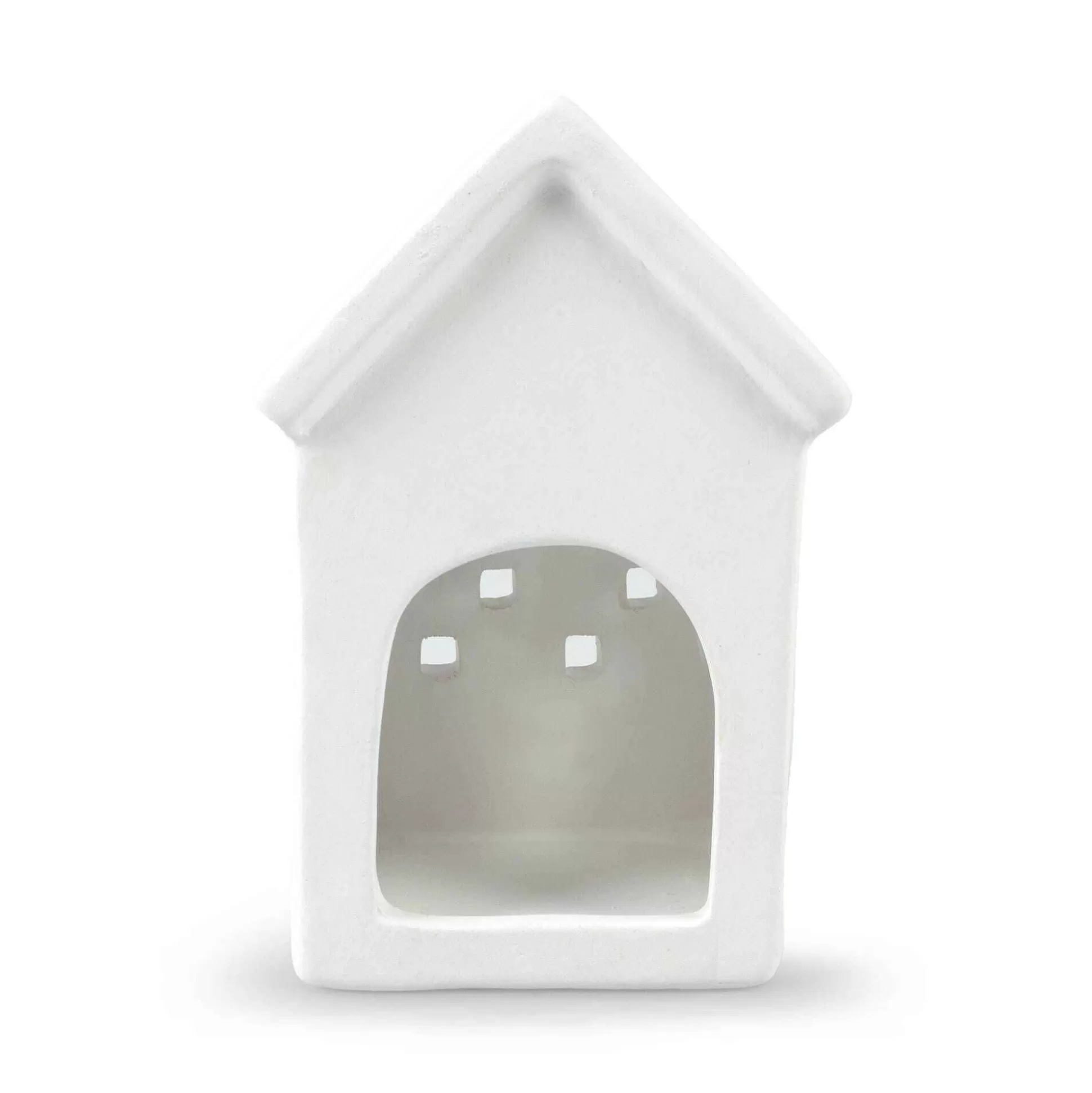 Ceramic House With Hearts Tealight Holder 12Cm-Hobbycraft Store