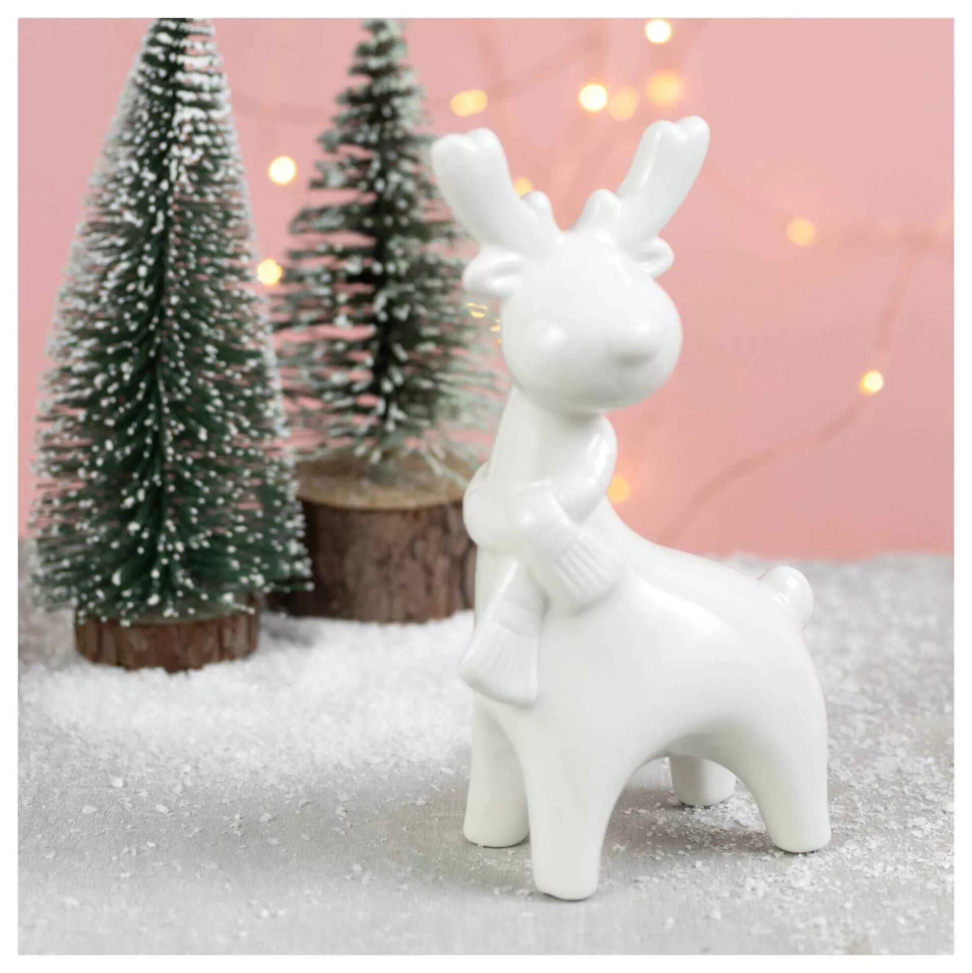 Ceramic Standing Reindeer With Scarf Decoration 17Cm-Hobbycraft Online