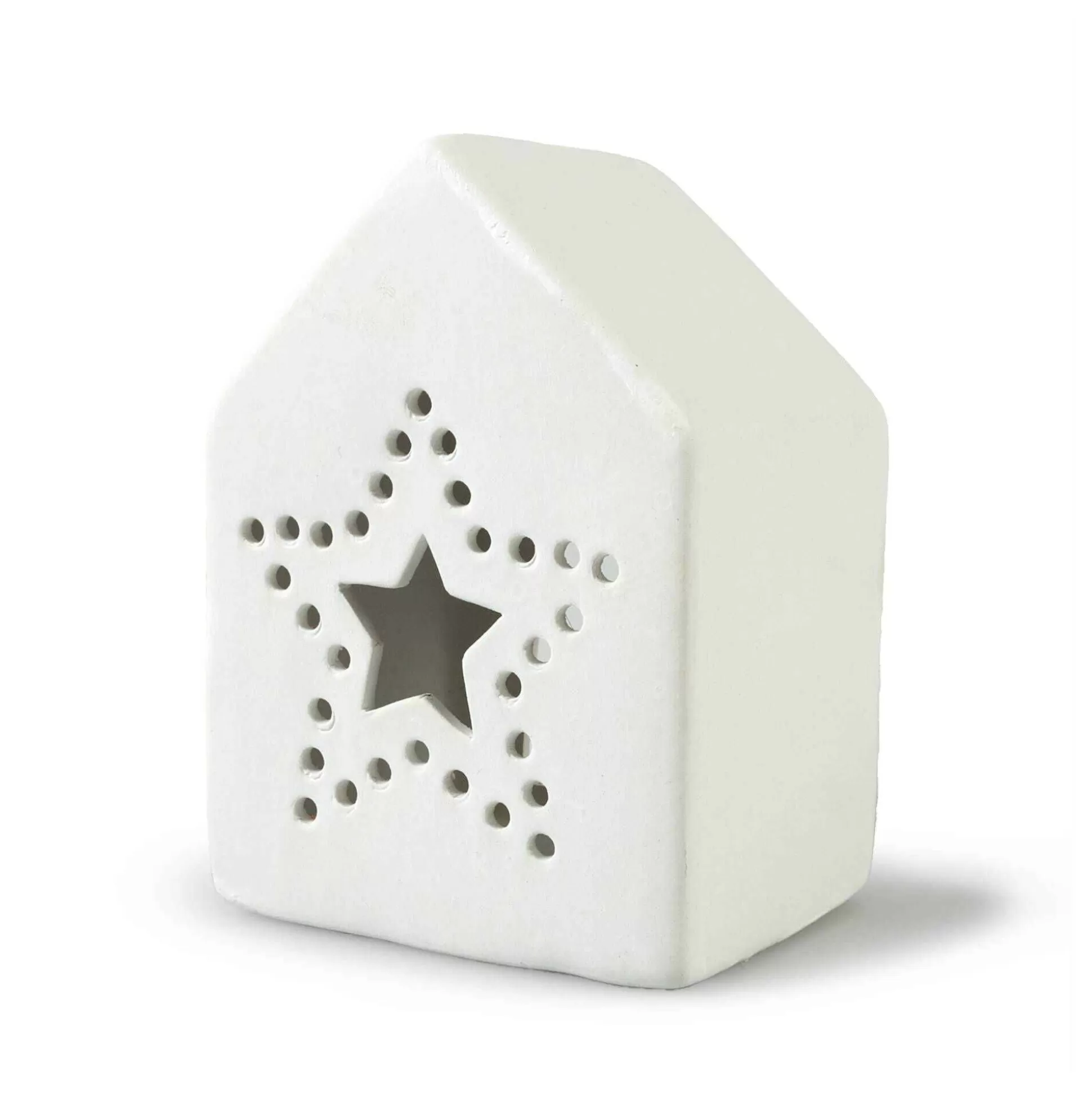 Ceramic Star House Tealight Holder 12Cm-Hobbycraft Best