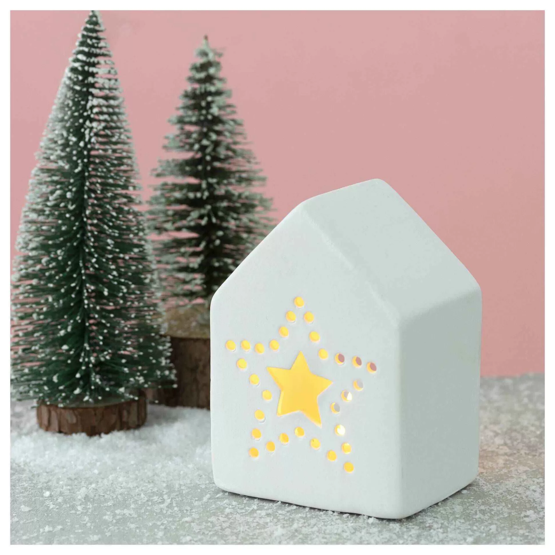 Ceramic Star House Tealight Holder 12Cm-Hobbycraft Best