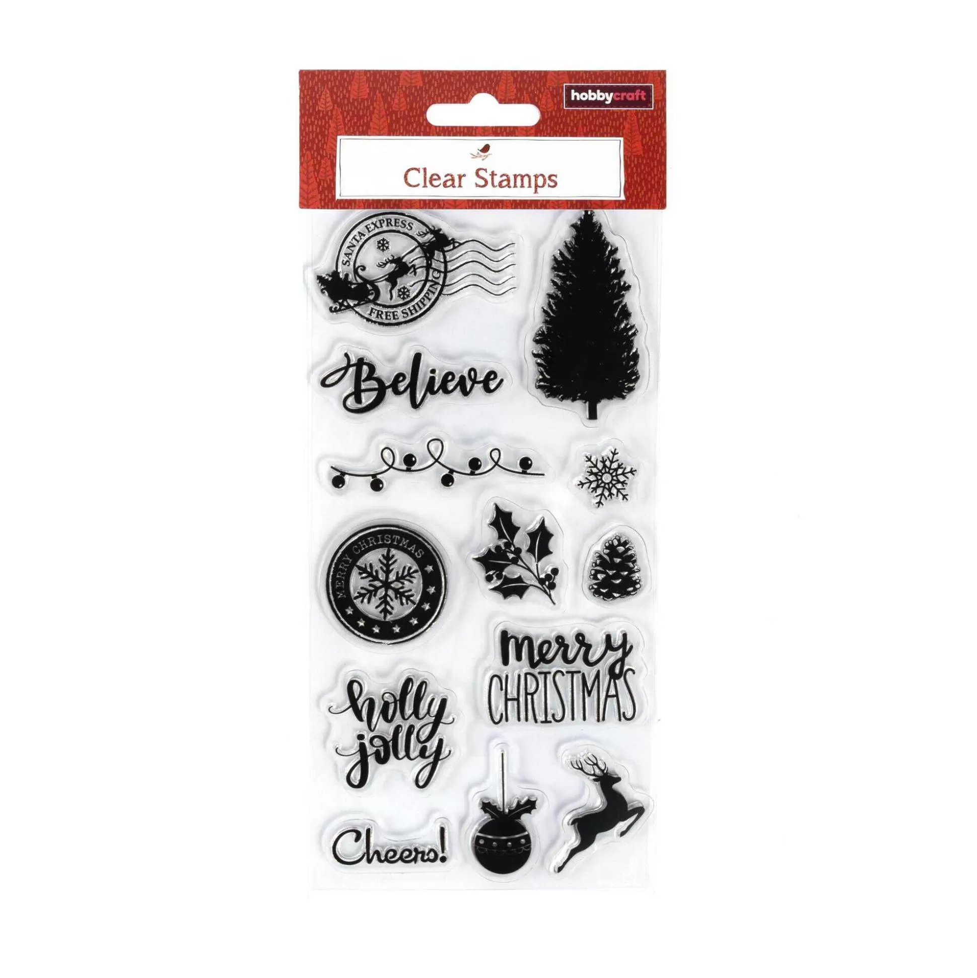 Christmas Clear Stamp Set 13 Pieces-Hobbycraft Outlet