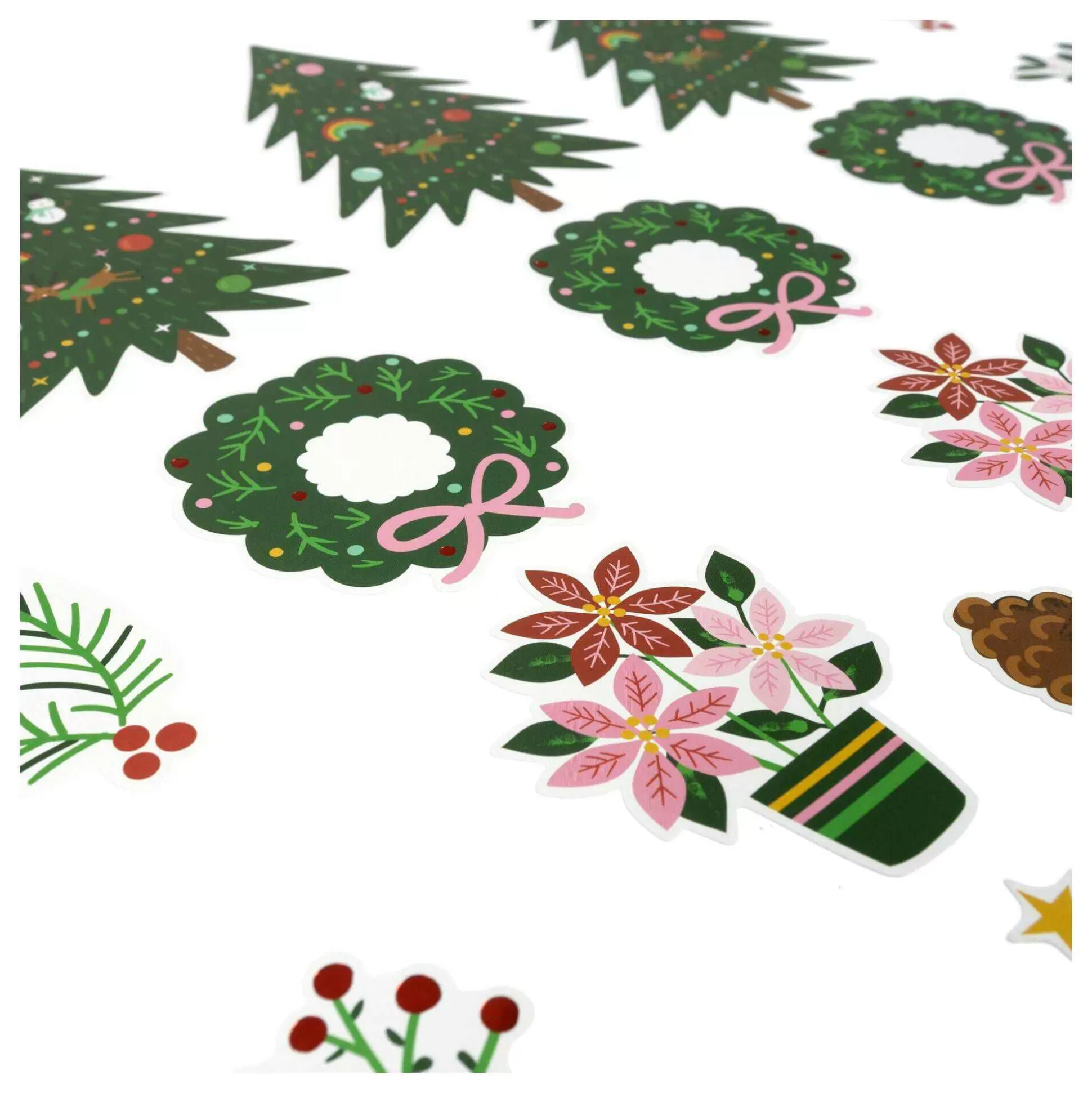 Christmas Floral Die-Cut Stickers 24 Pack-Hobbycraft Best