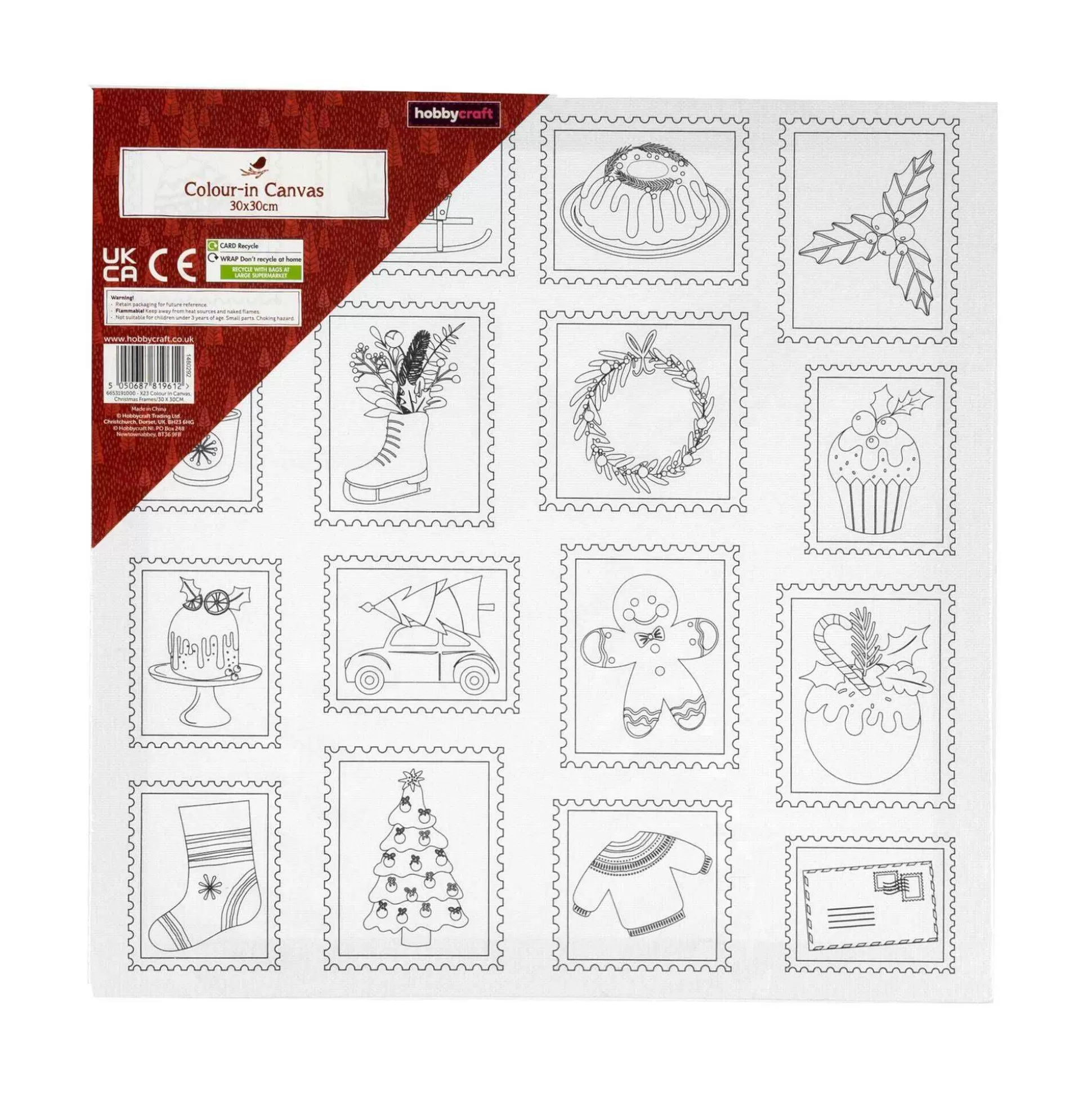 Christmas Frames Colour-In Canvas-Hobbycraft Online