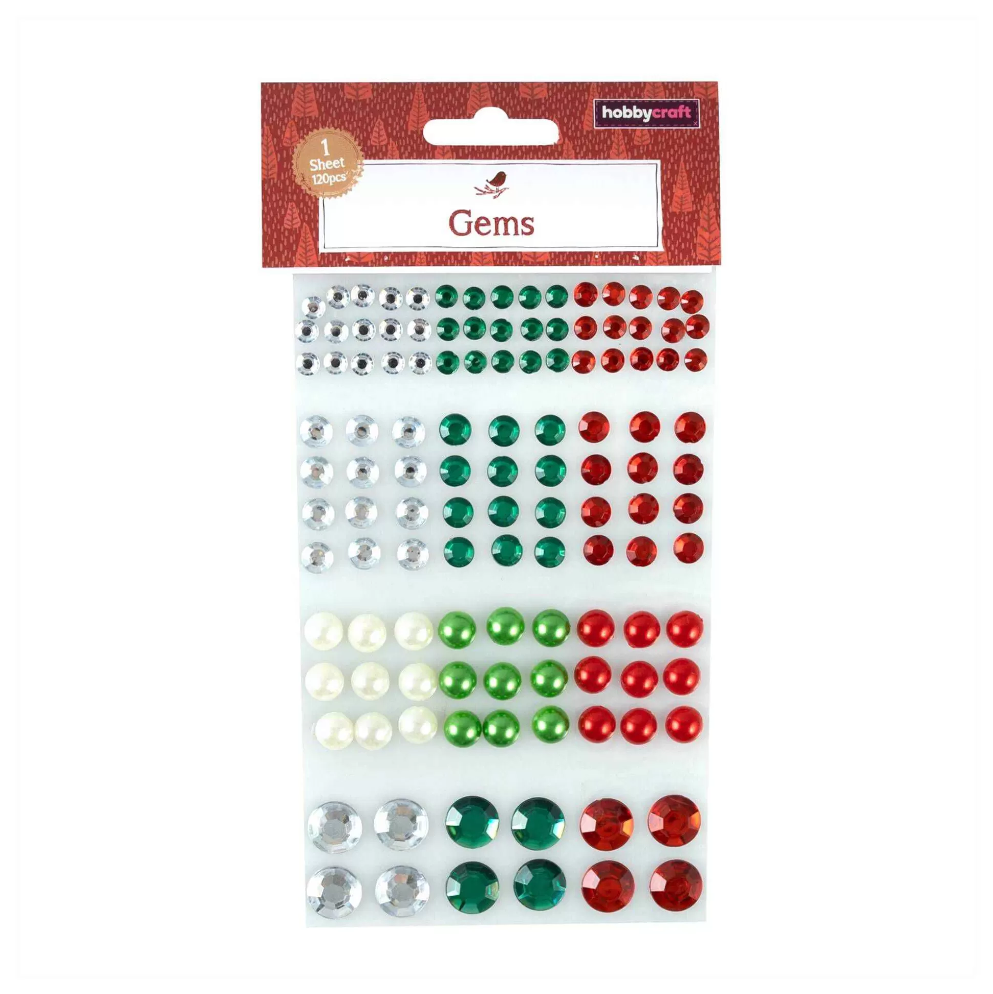 Christmas Gems 120 Pieces-Hobbycraft Clearance