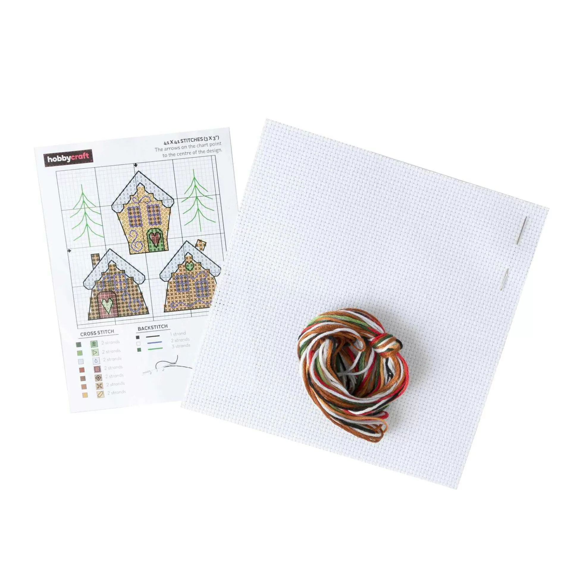 Christmas Houses Mini Cross Stitch Kit-Hobbycraft Sale