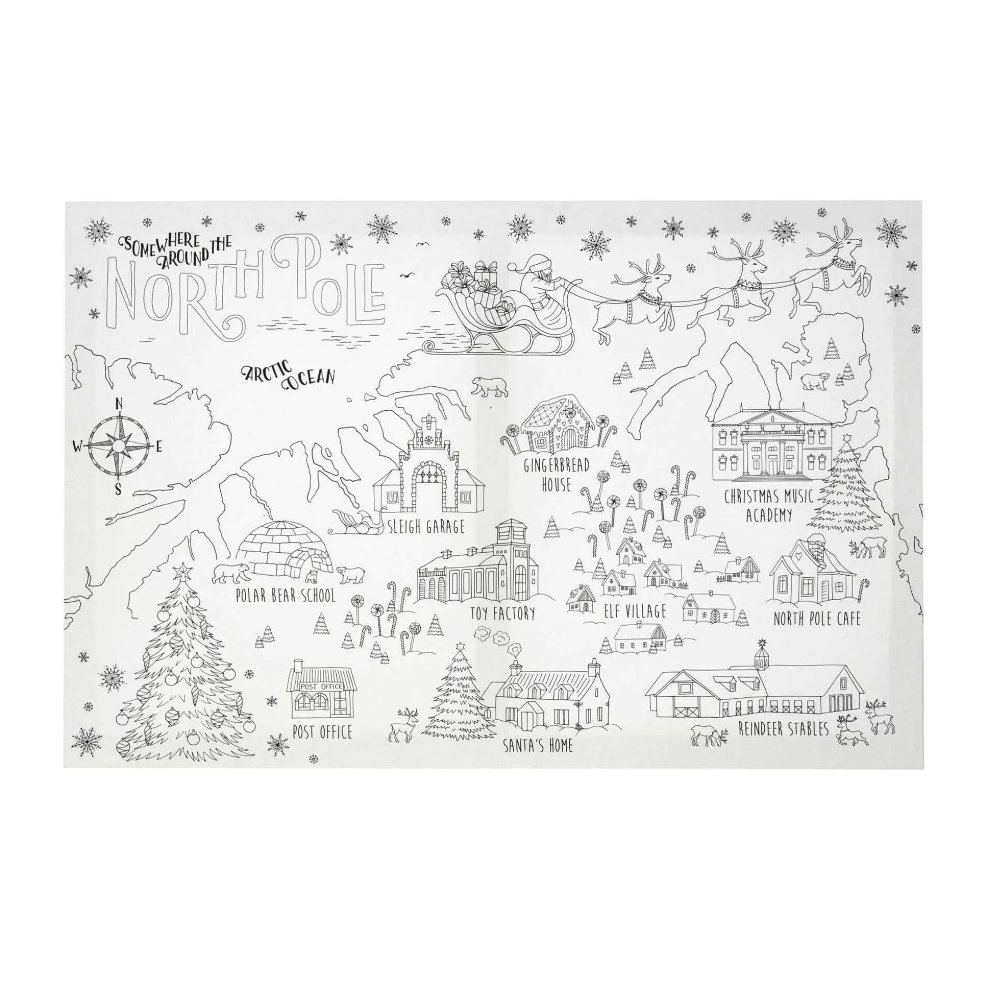 Christmas Map Colour-In Canvas-Hobbycraft Clearance