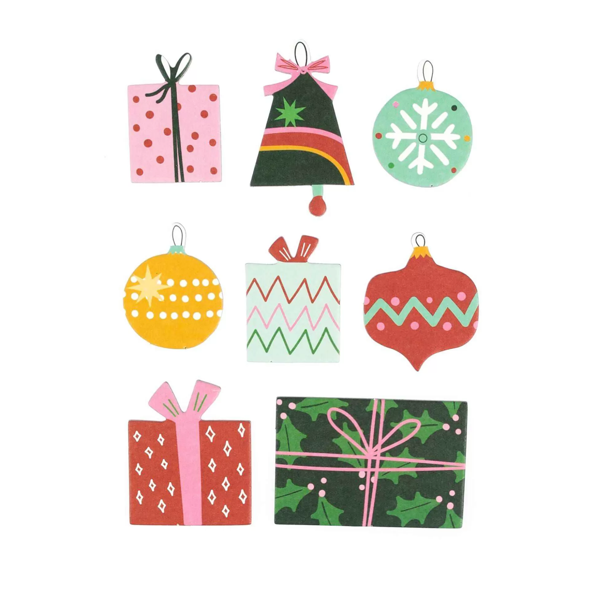 Christmas Present And Bauble Card Toppers 8 Pack-Hobbycraft Best Sale