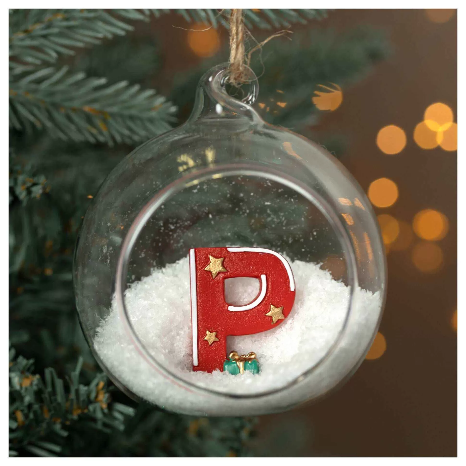 Christmas Resin Letter P Decoration 4Cm-Hobbycraft Sale