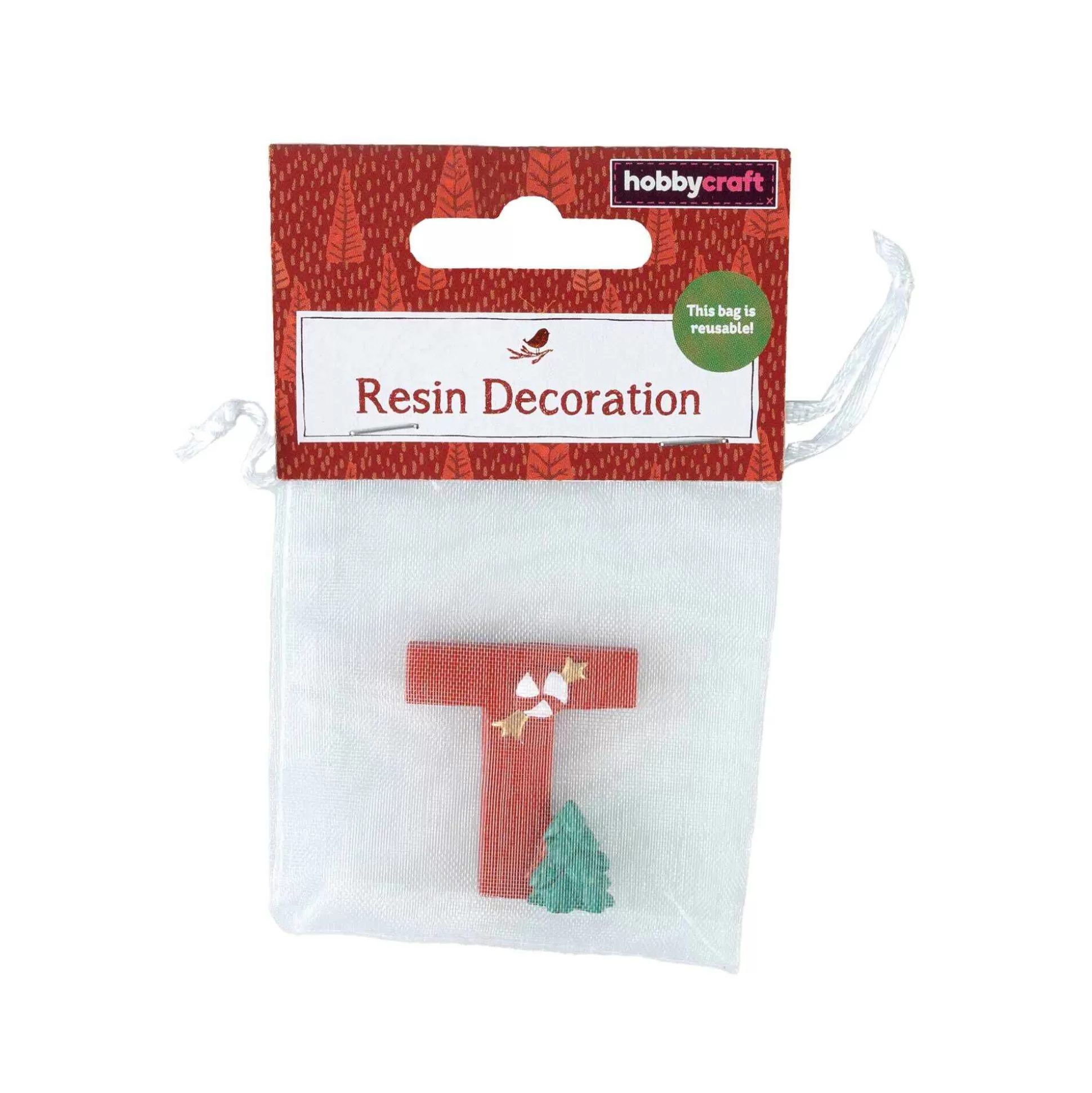 Christmas Resin Letter T Decoration 4Cm-Hobbycraft Outlet