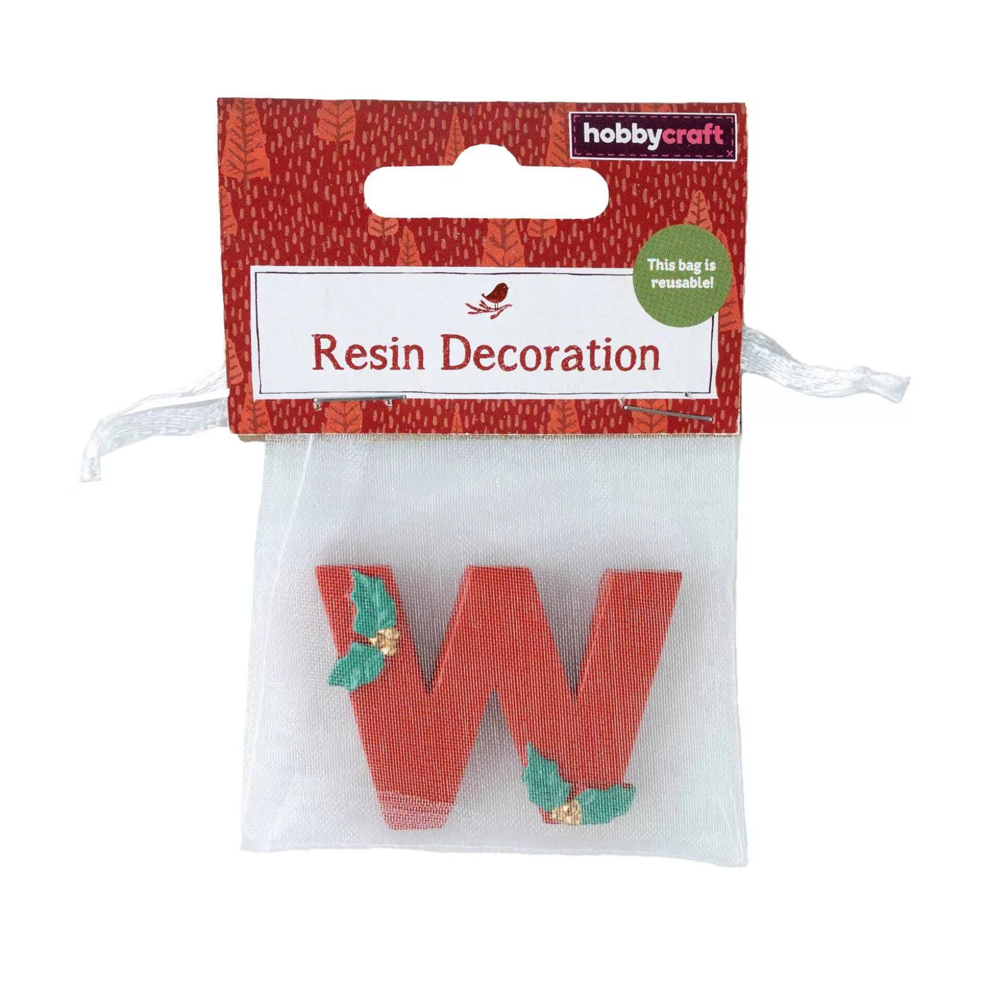 Christmas Resin Letter W Decoration 4Cm-Hobbycraft Discount