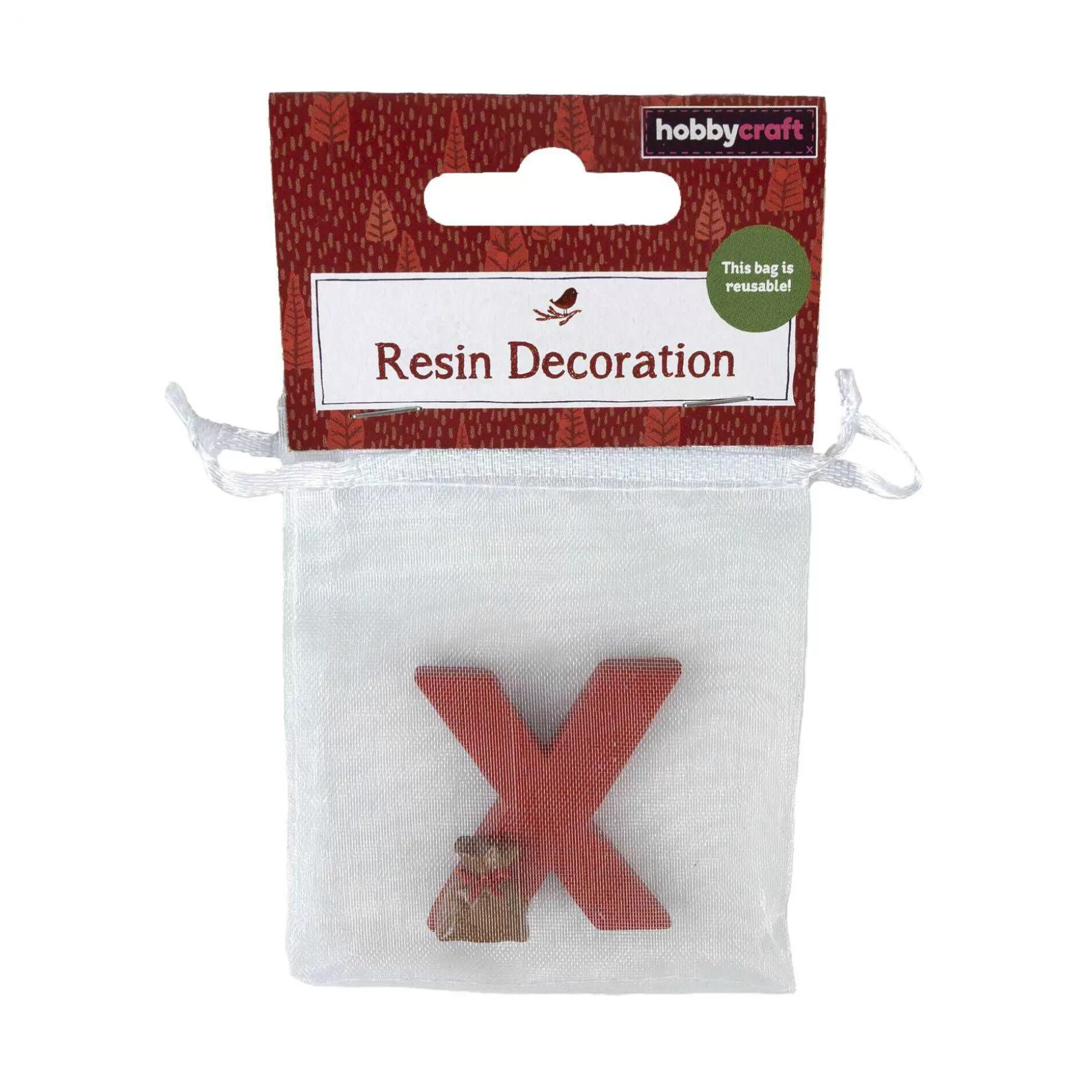 Christmas Resin Letter X Decoration 4Cm-Hobbycraft Store