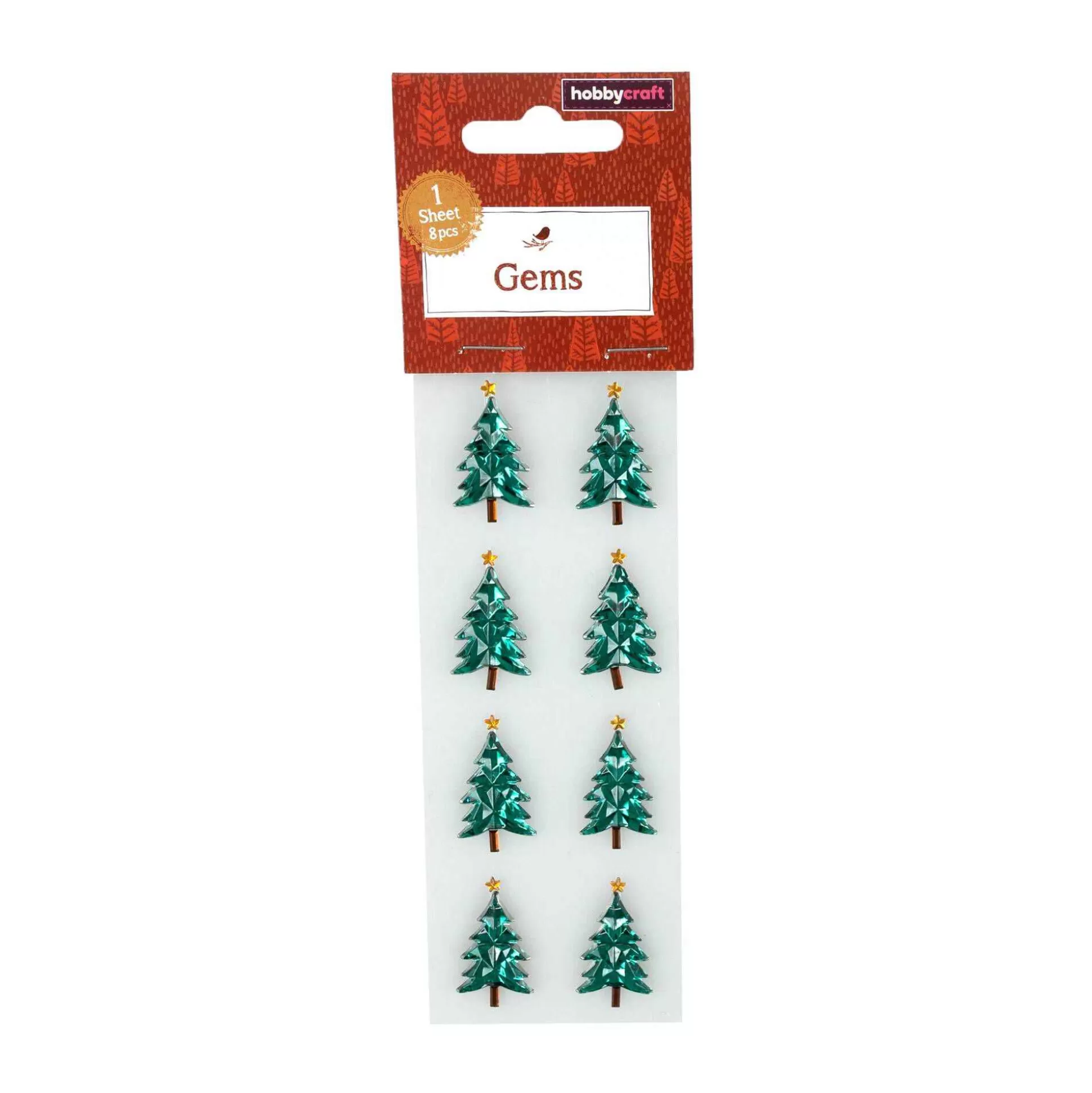 Christmas Tree Gem Stickers 8 Pack-Hobbycraft Best Sale