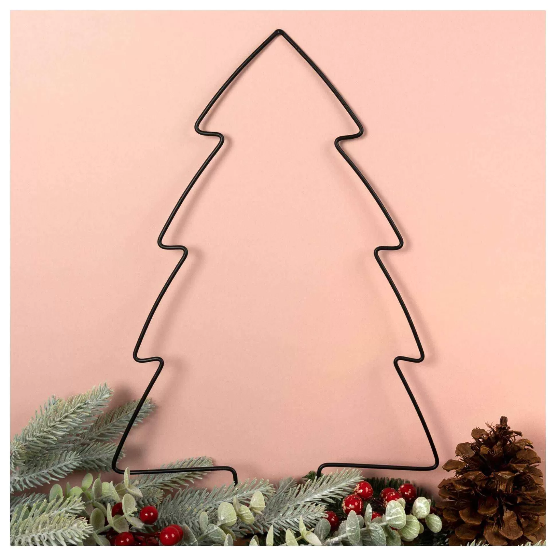 Christmas Tree Wire Wreath Frame 40Cm X 26Cm-Hobbycraft Clearance