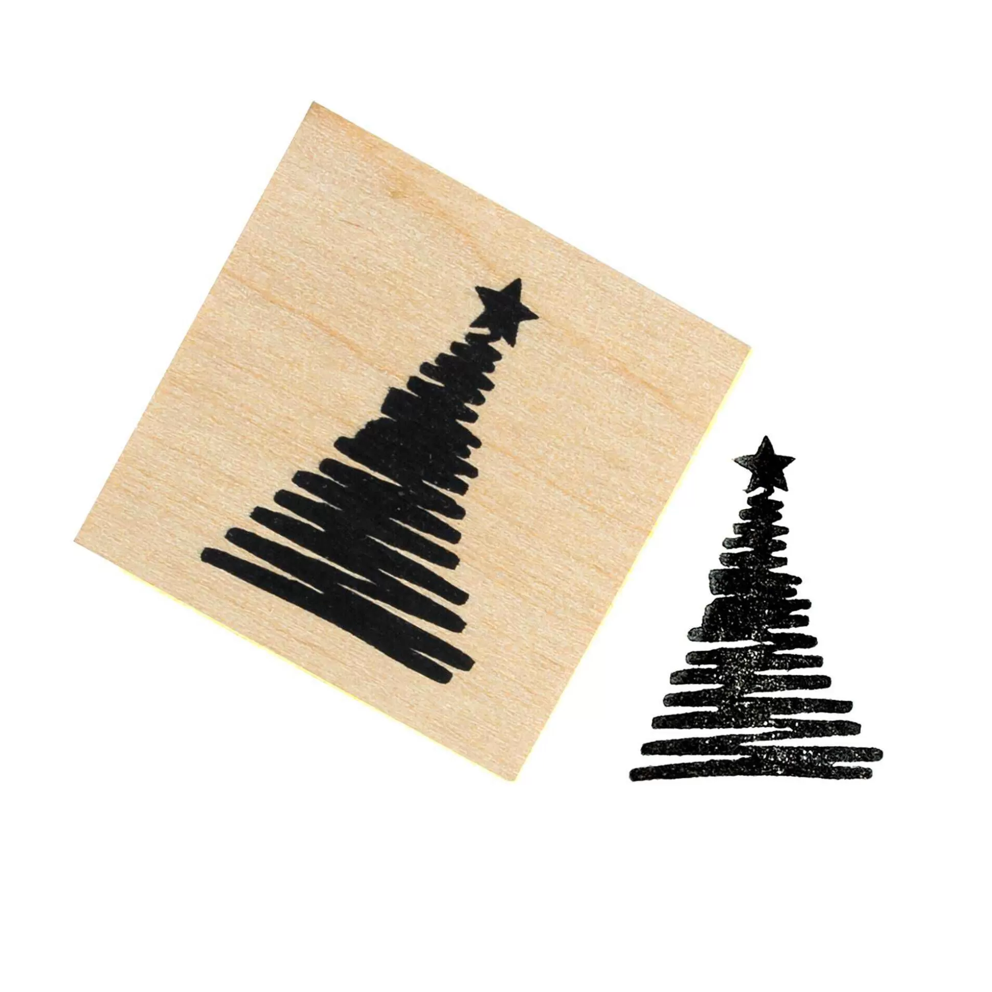 Christmas Tree Wooden Stamp 3.8Cm X 3.8Cm-Hobbycraft Cheap