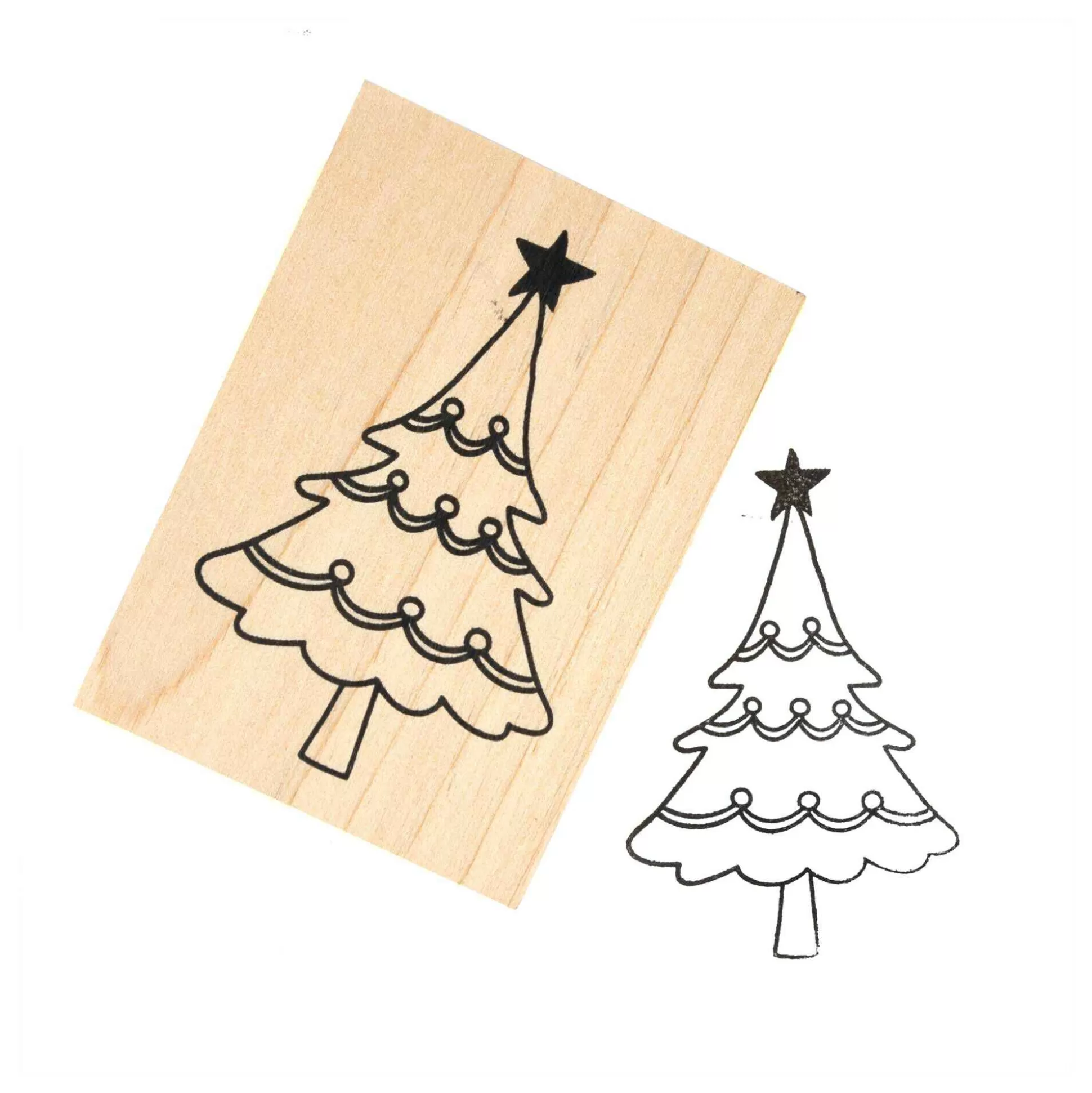 Christmas Tree Wooden Stamp 7Cm X 5Cm-Hobbycraft Hot