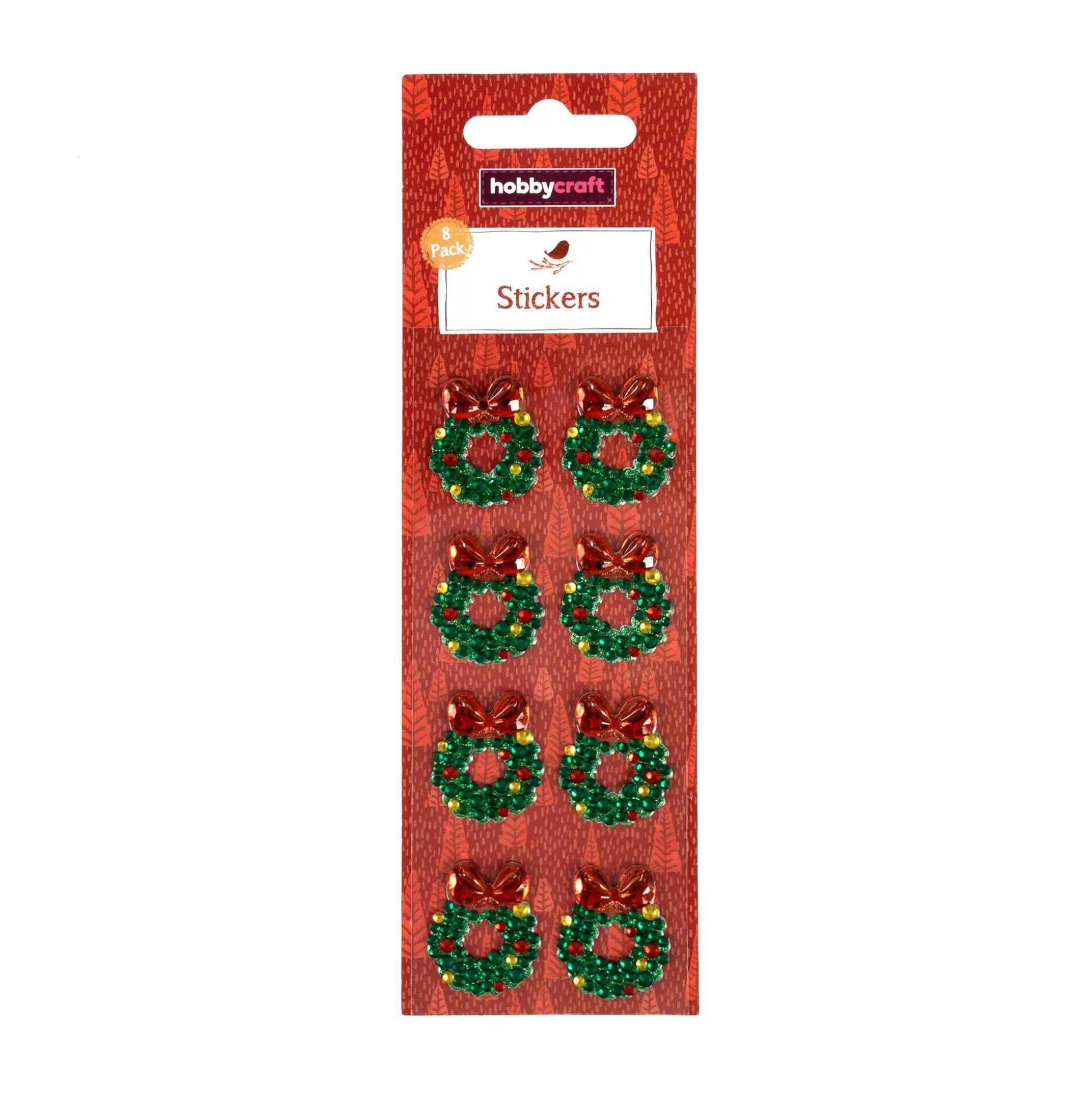 Christmas Wreath Gem Stickers 8 Pack-Hobbycraft Hot