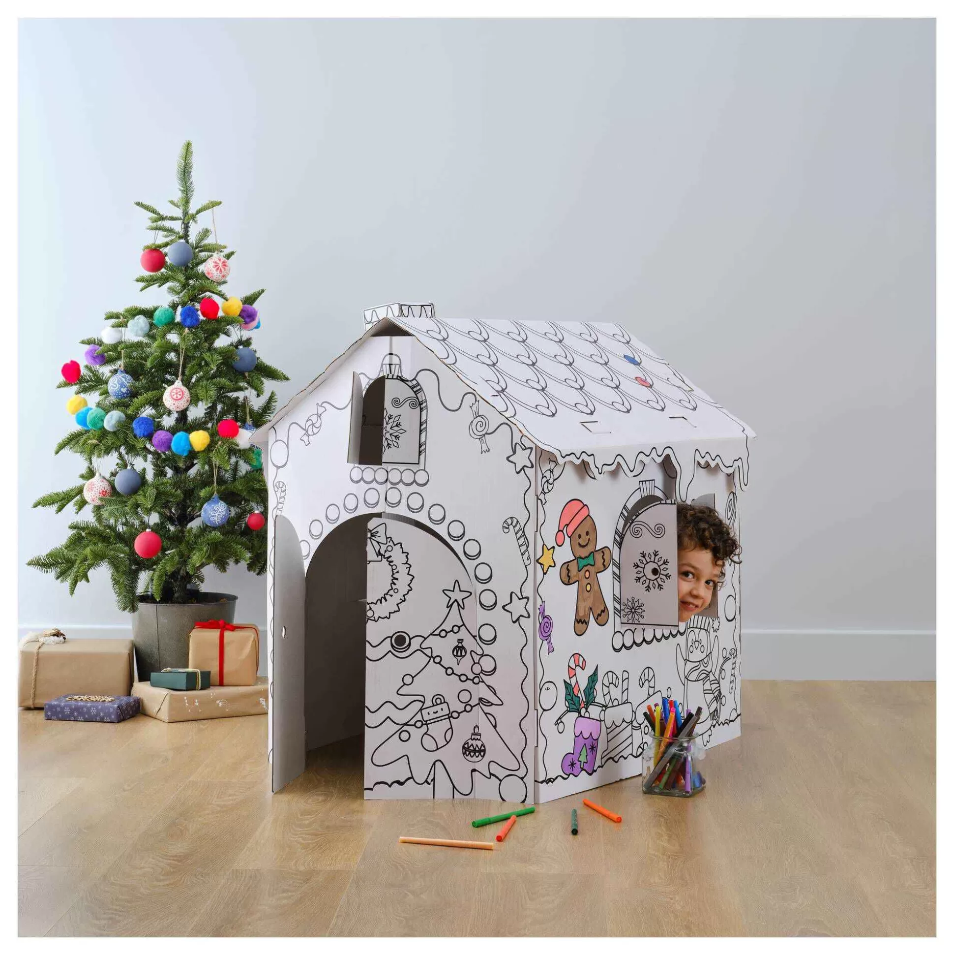 Colour-In Christmas Cardboard Gingerbread House-Hobbycraft Cheap