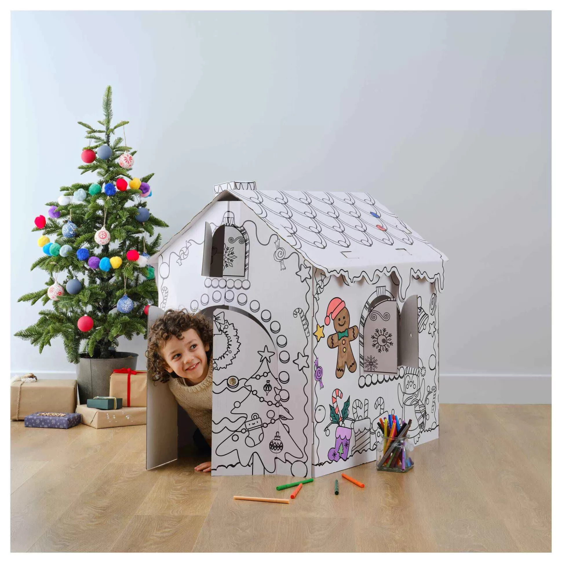 Colour-In Christmas Cardboard Gingerbread House-Hobbycraft Cheap