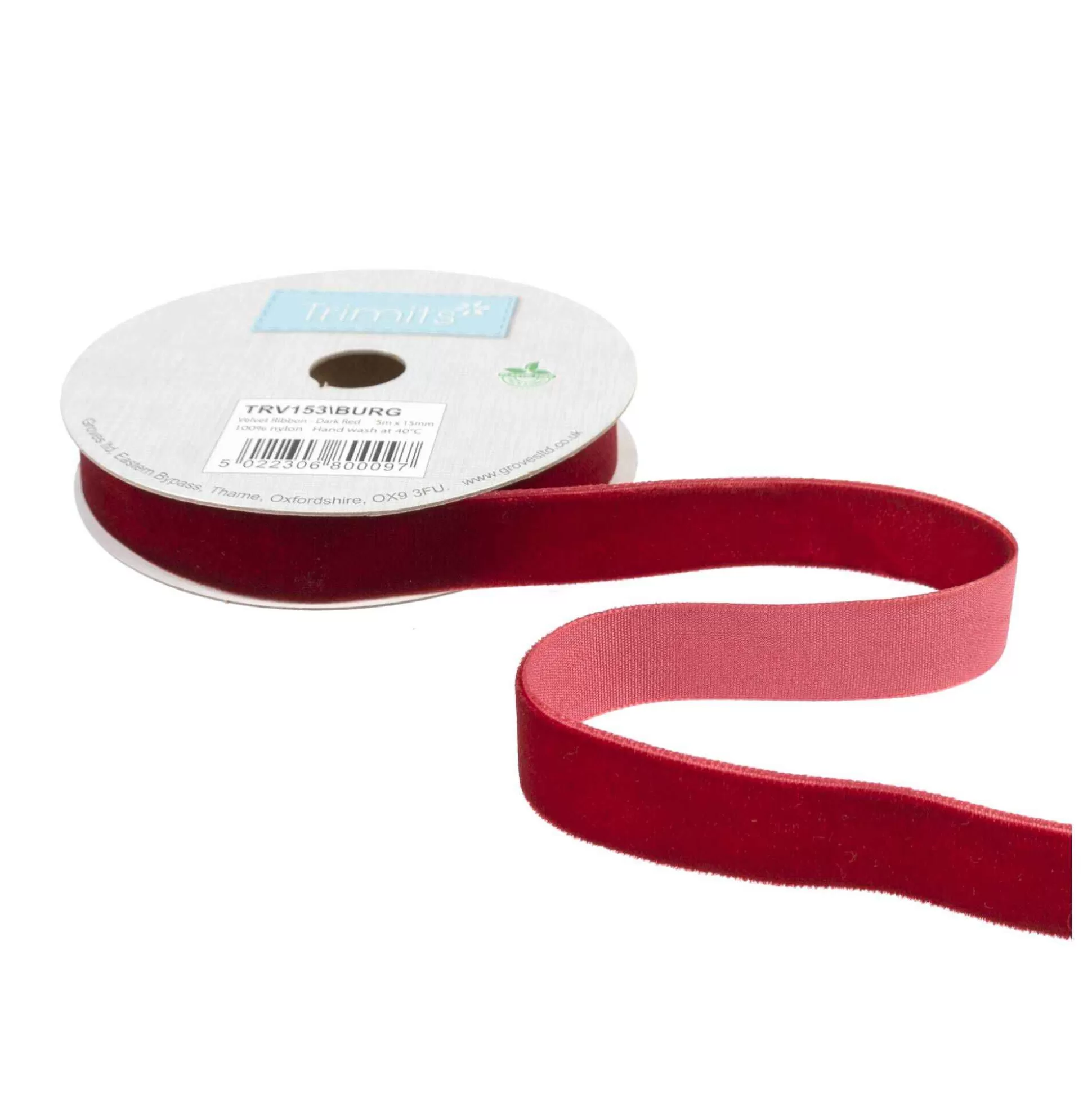 Dark Red Velvet Ribbon 15Mm X 5M-Hobbycraft Hot