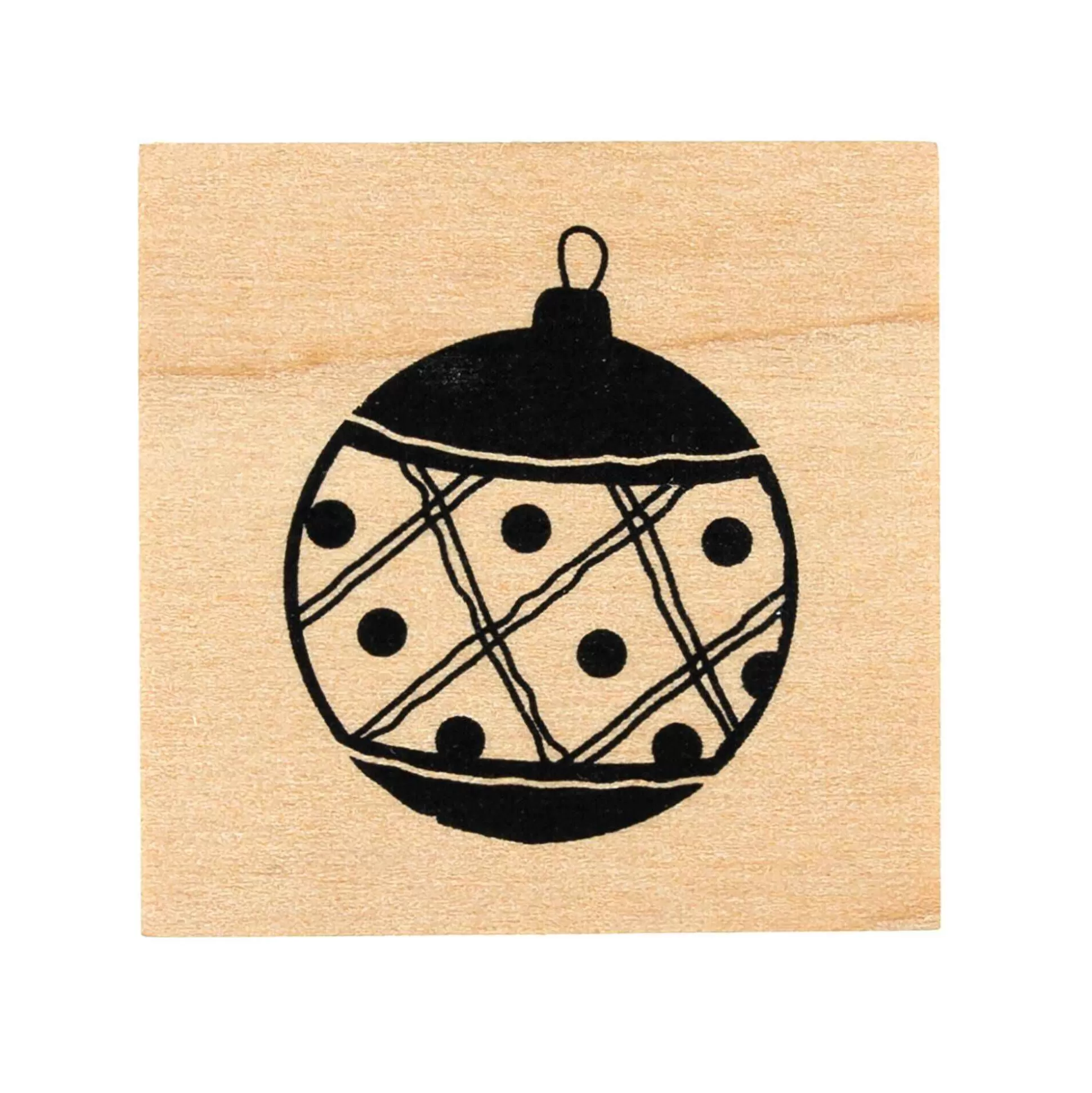 Dotty Bauble Wooden Stamp 3.8Cm X 3.8Cm-Hobbycraft Cheap