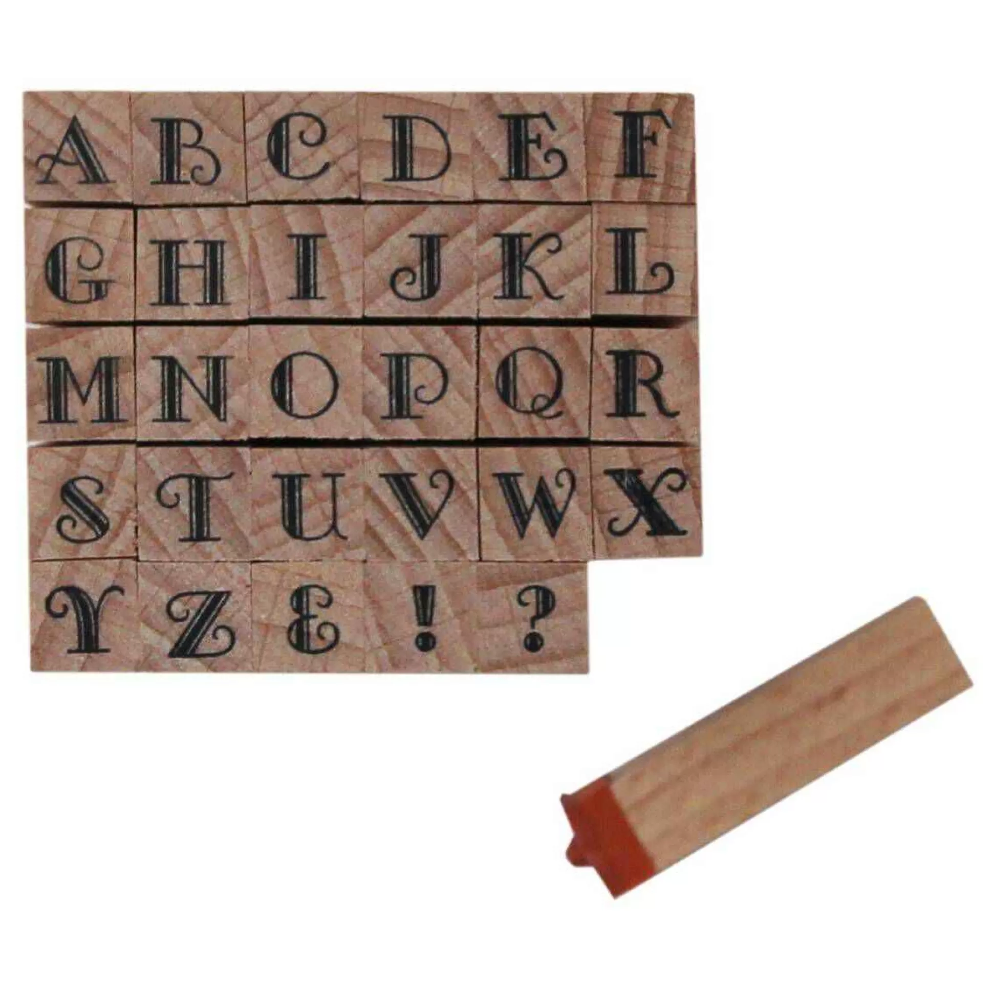 Fancy Mini Alphabet Wooden Stamp Set 30 Pieces-Hobbycraft Hot