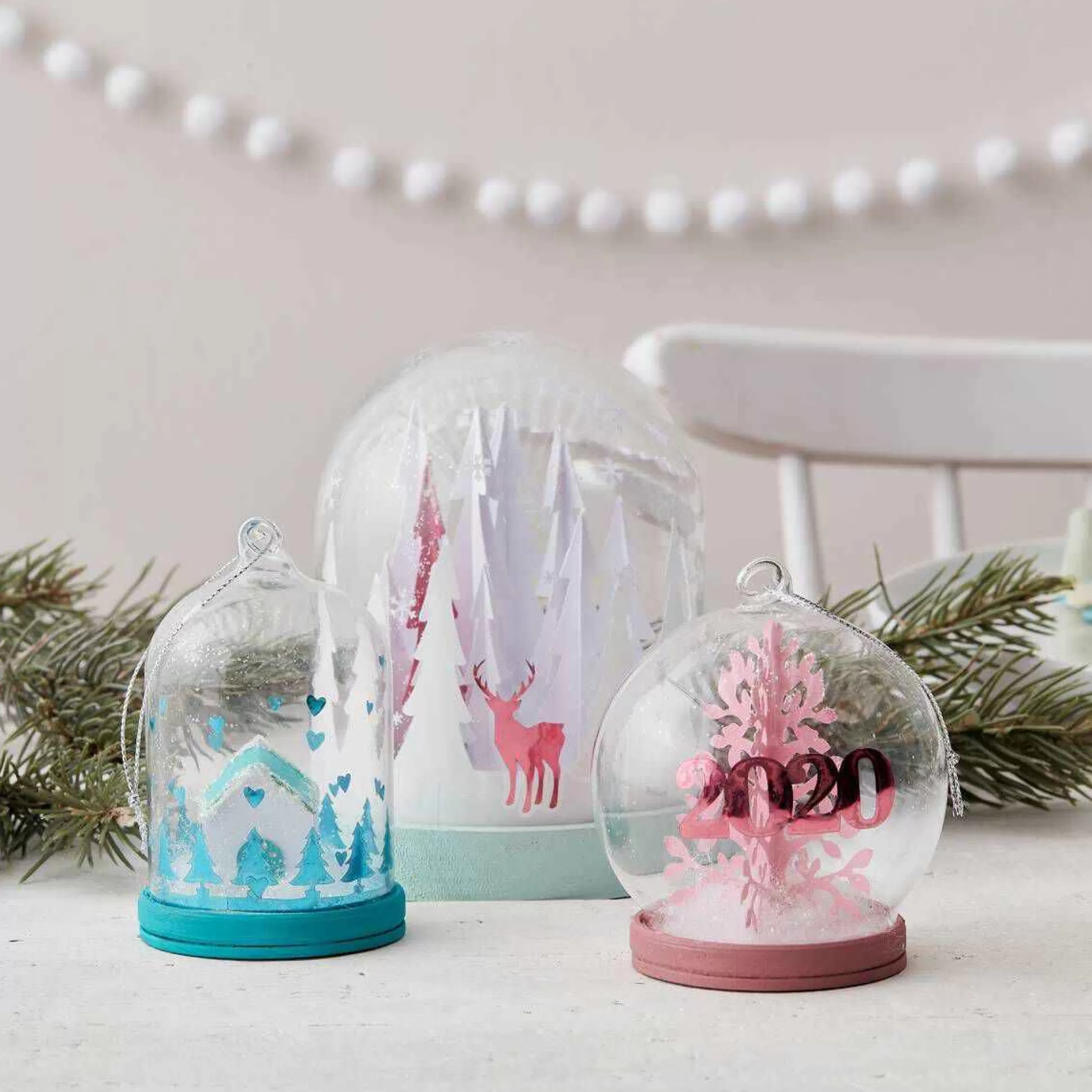 Fillable Glass Hanging Snow Globe 8Cm-Hobbycraft Clearance