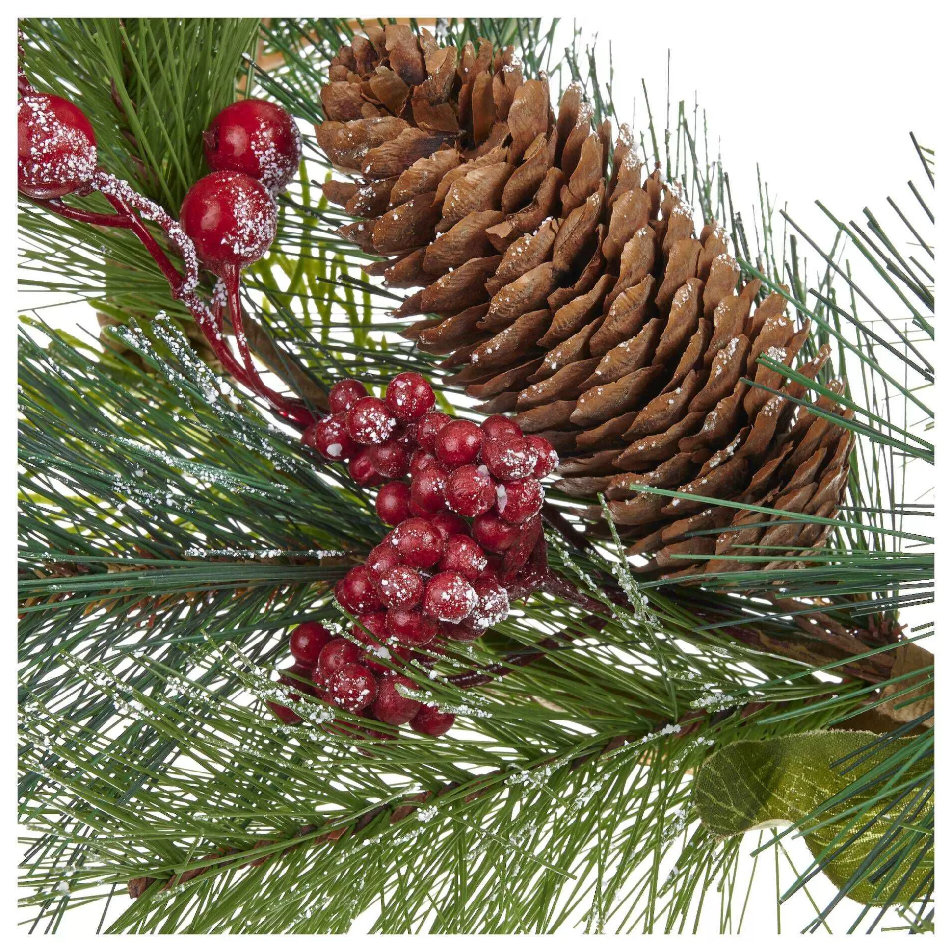 Fir Cone And Red Berry Wreath 48Cm-Hobbycraft Shop