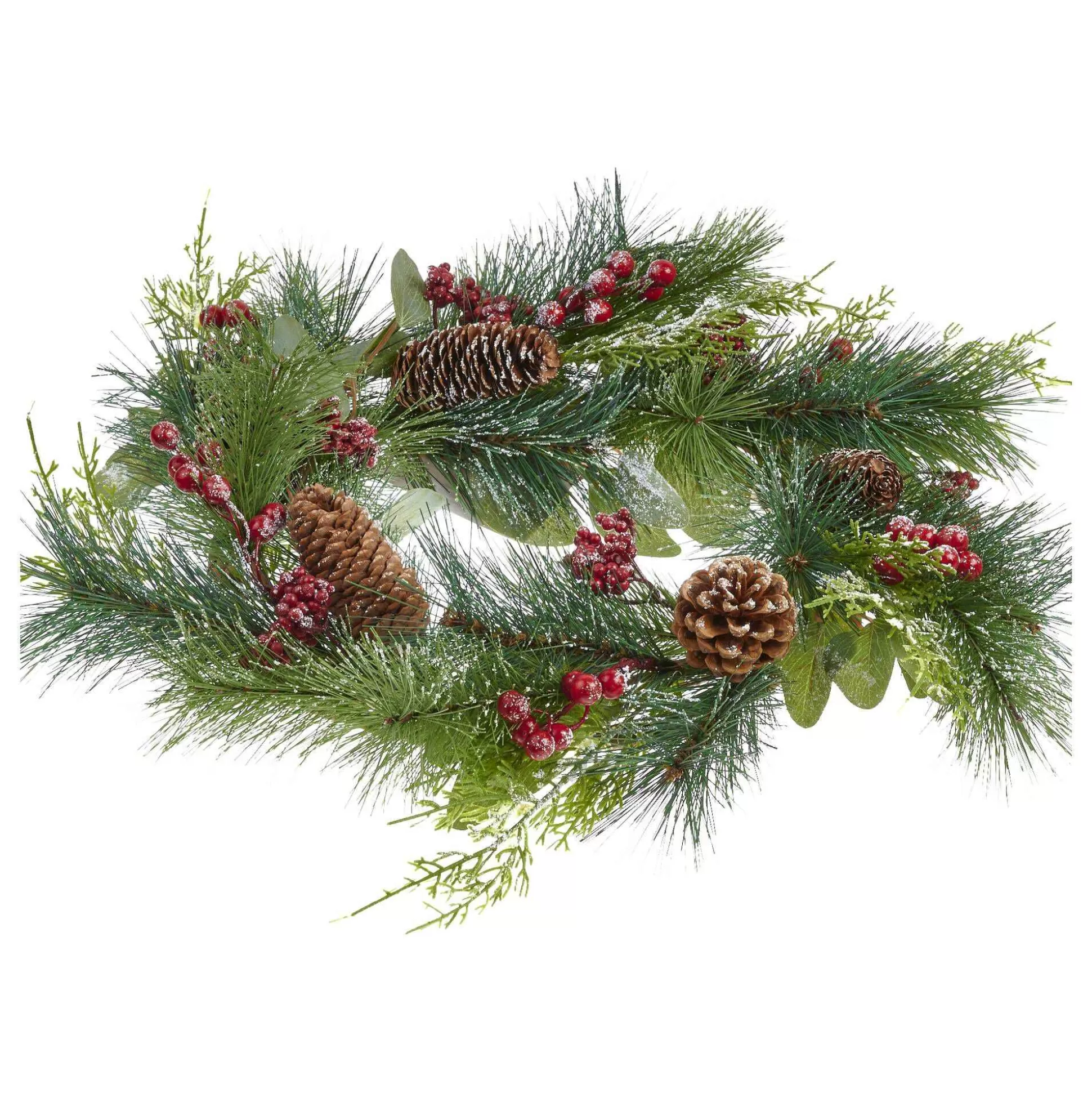 Fir Cone And Red Berry Wreath 48Cm-Hobbycraft Shop