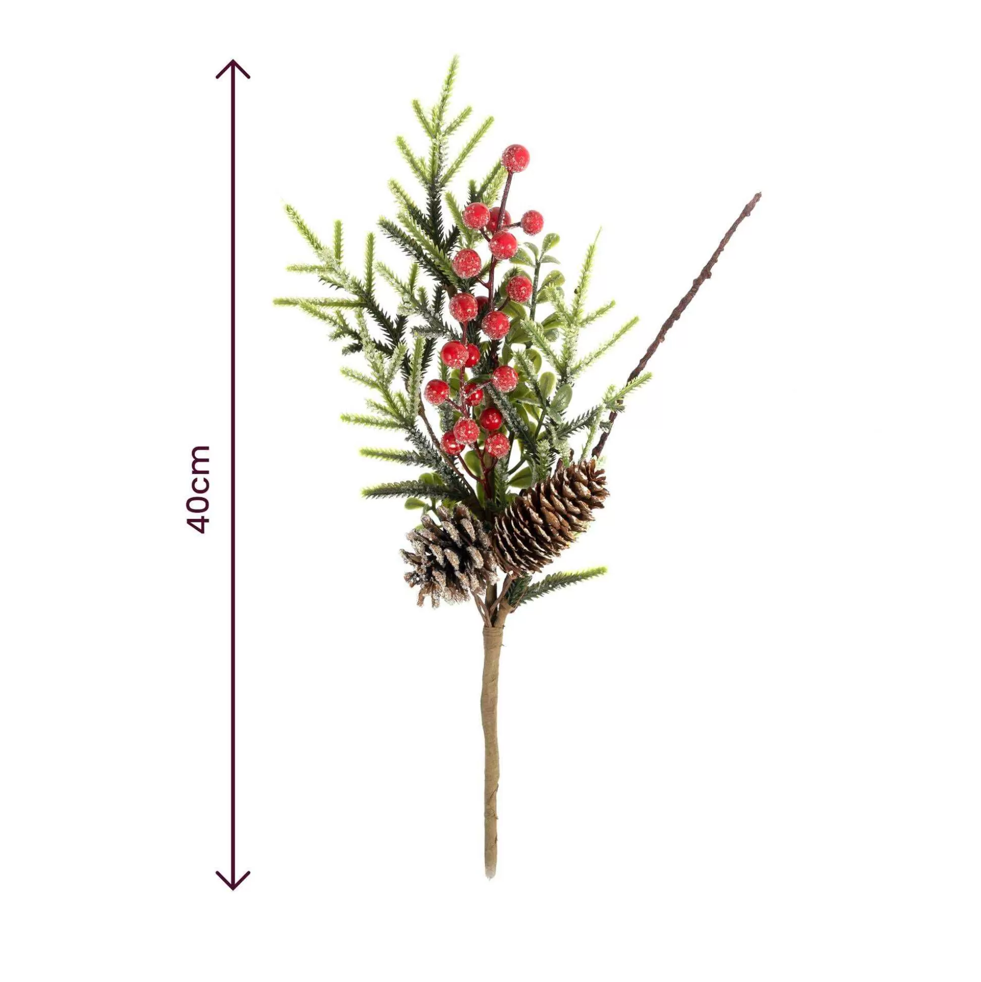 Fir, Pinecone And Berry Pick 40Cm-Hobbycraft Store