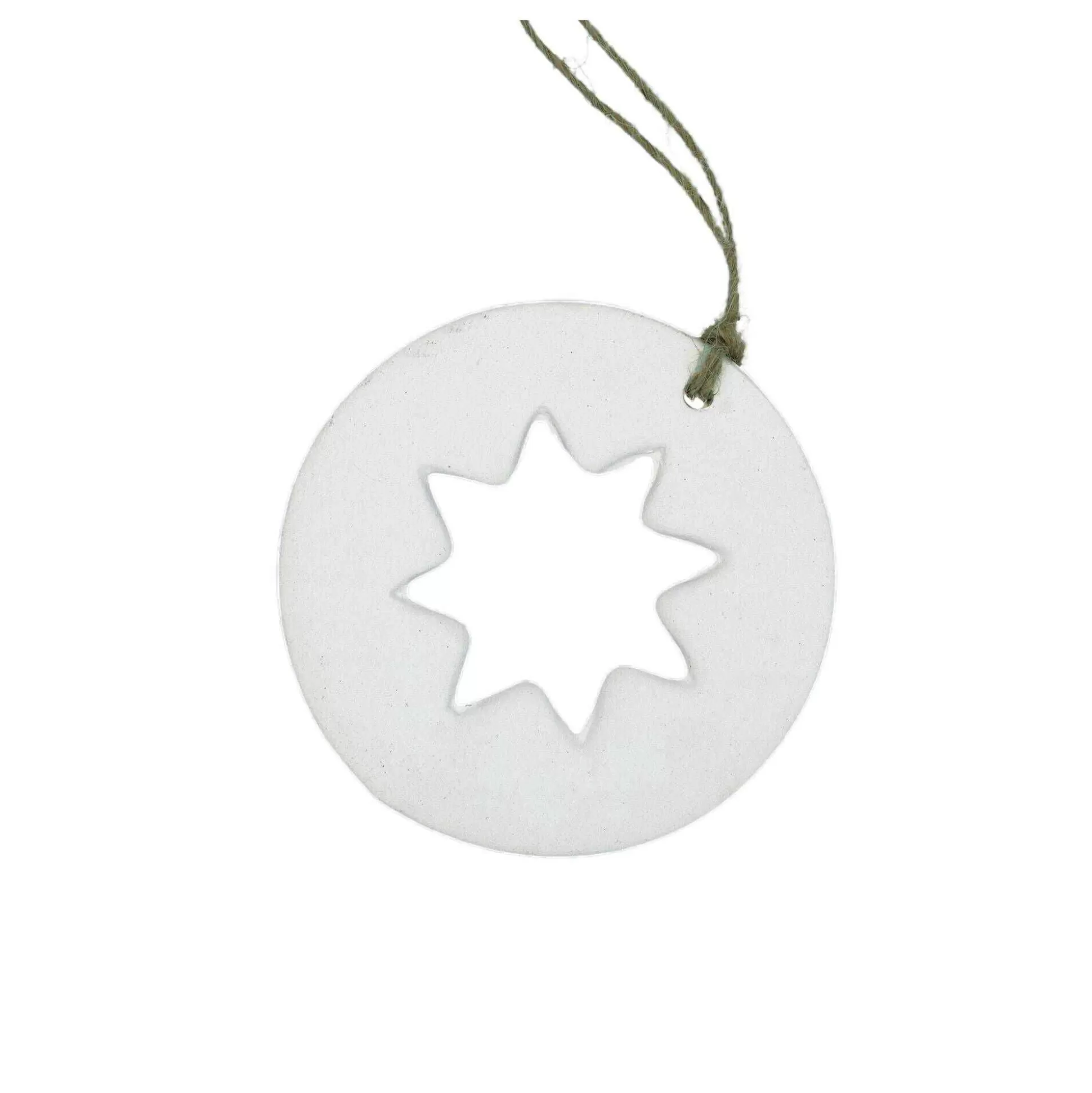 Flat Round Cut-Out Star Ceramic 8Cm-Hobbycraft Cheap