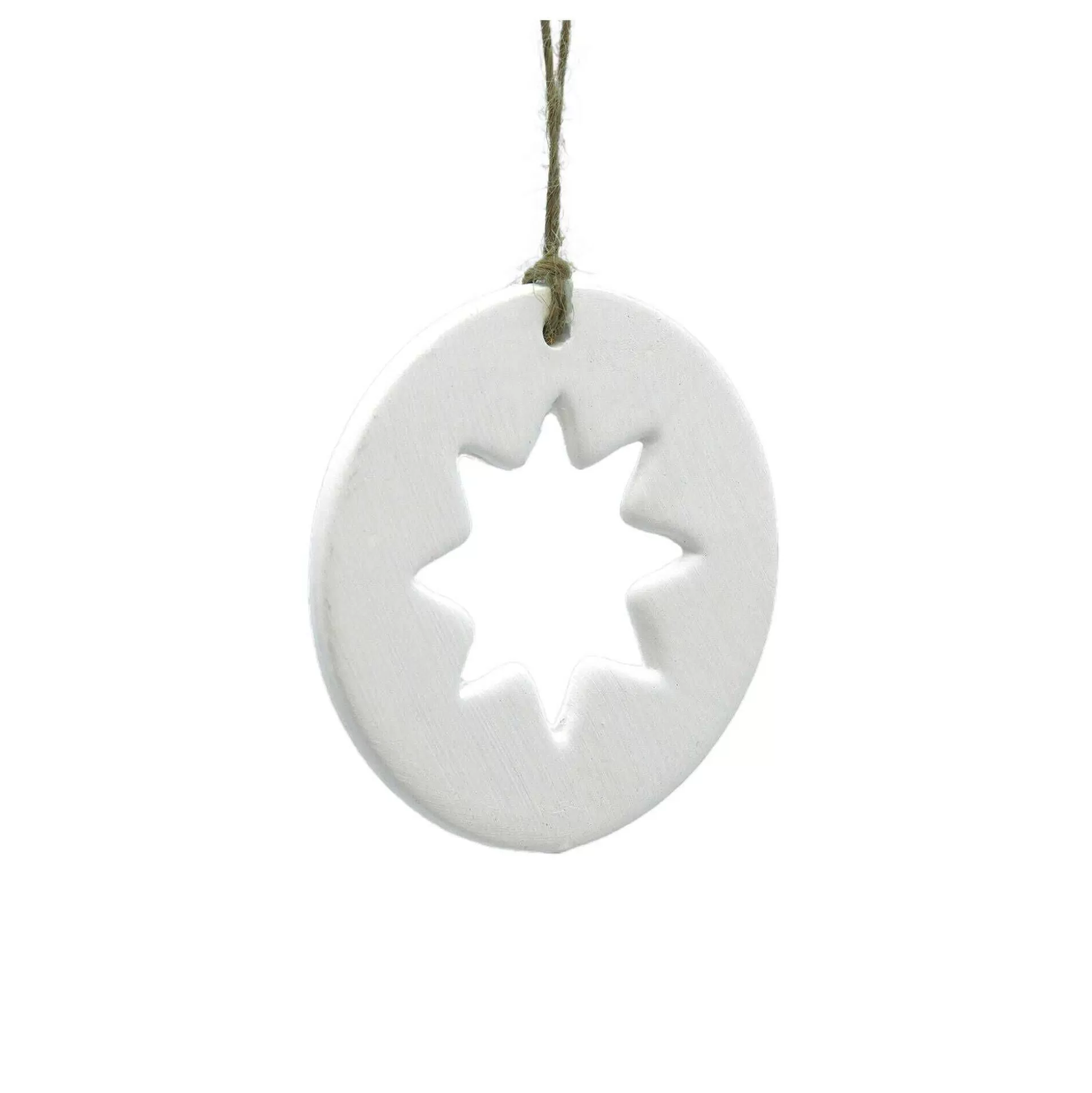 Flat Round Cut-Out Star Ceramic 8Cm-Hobbycraft Cheap