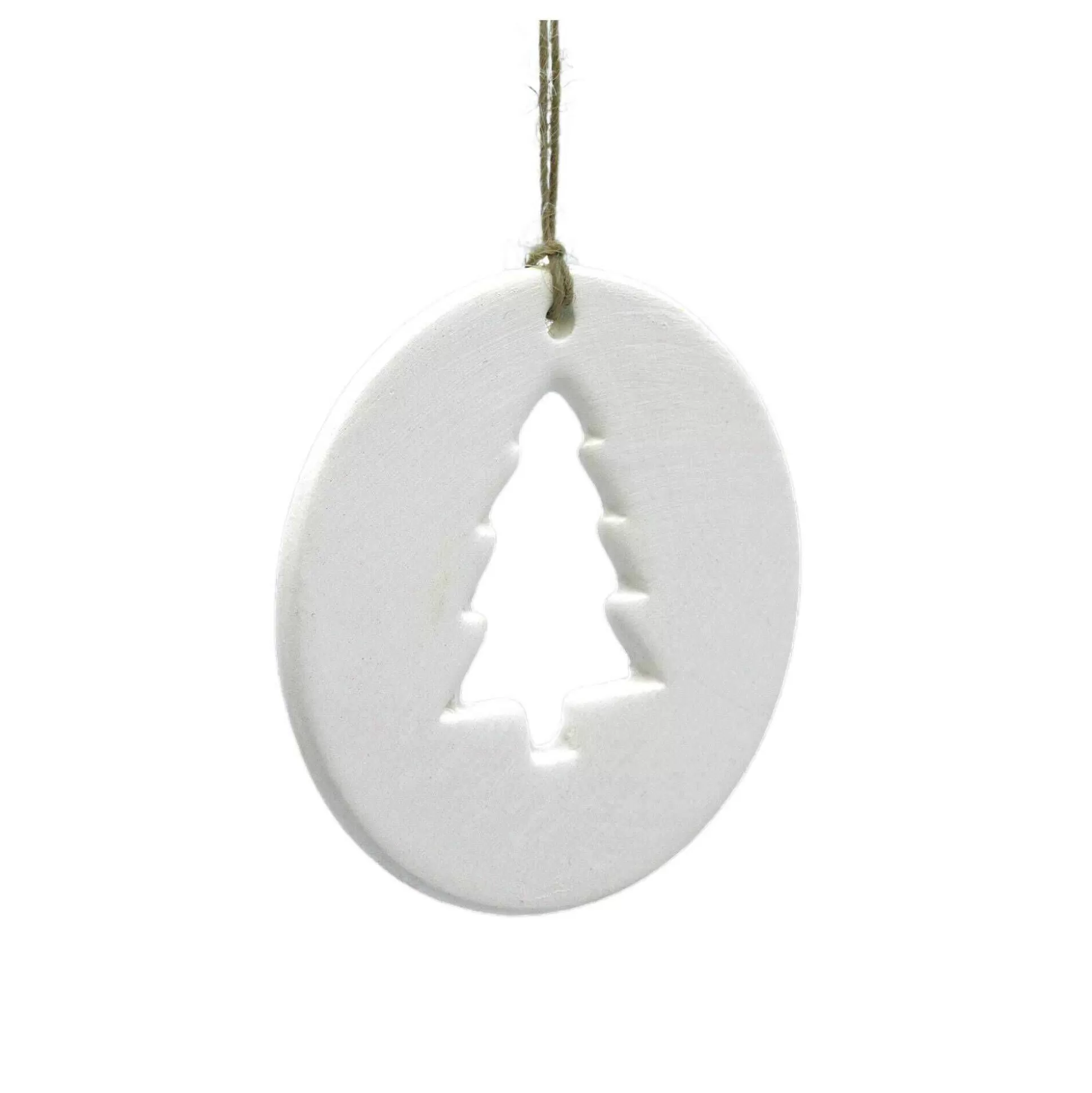 Flat Round Cut-Out Tree Ceramic 8Cm-Hobbycraft Sale