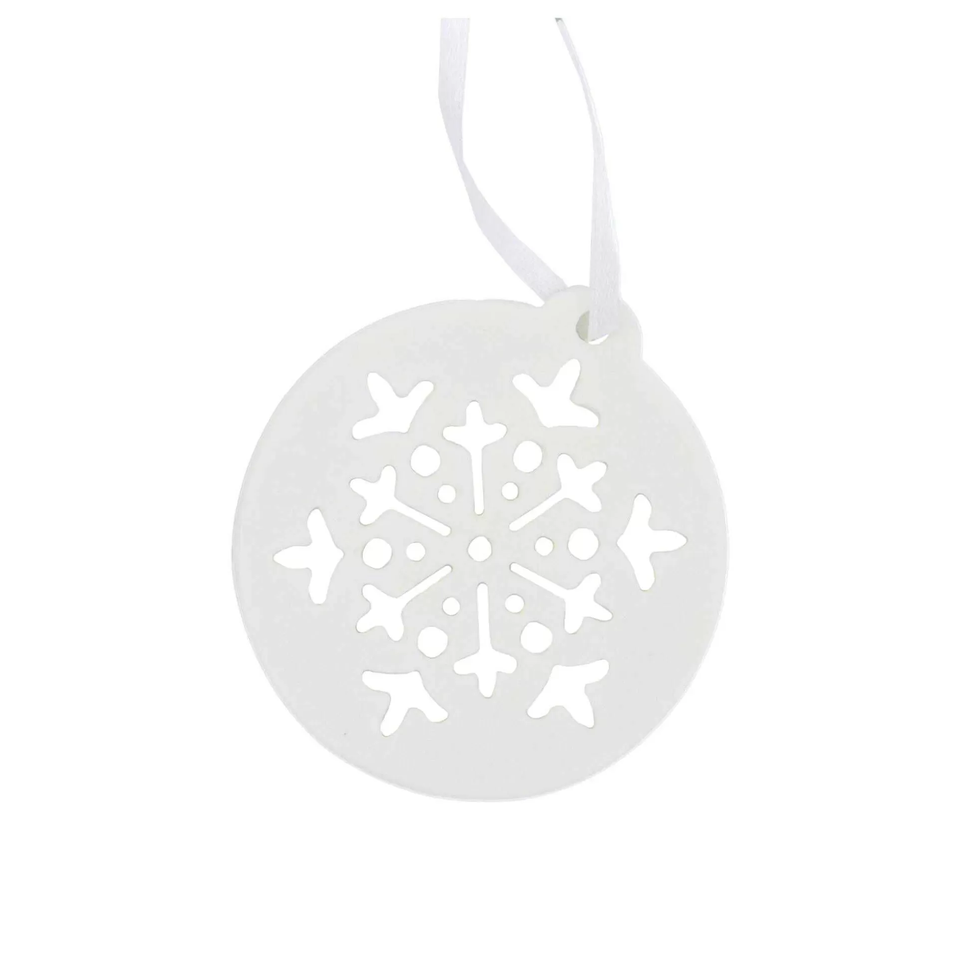 Flat Round Snowflake Ceramic Decoration 7Cm-Hobbycraft Cheap