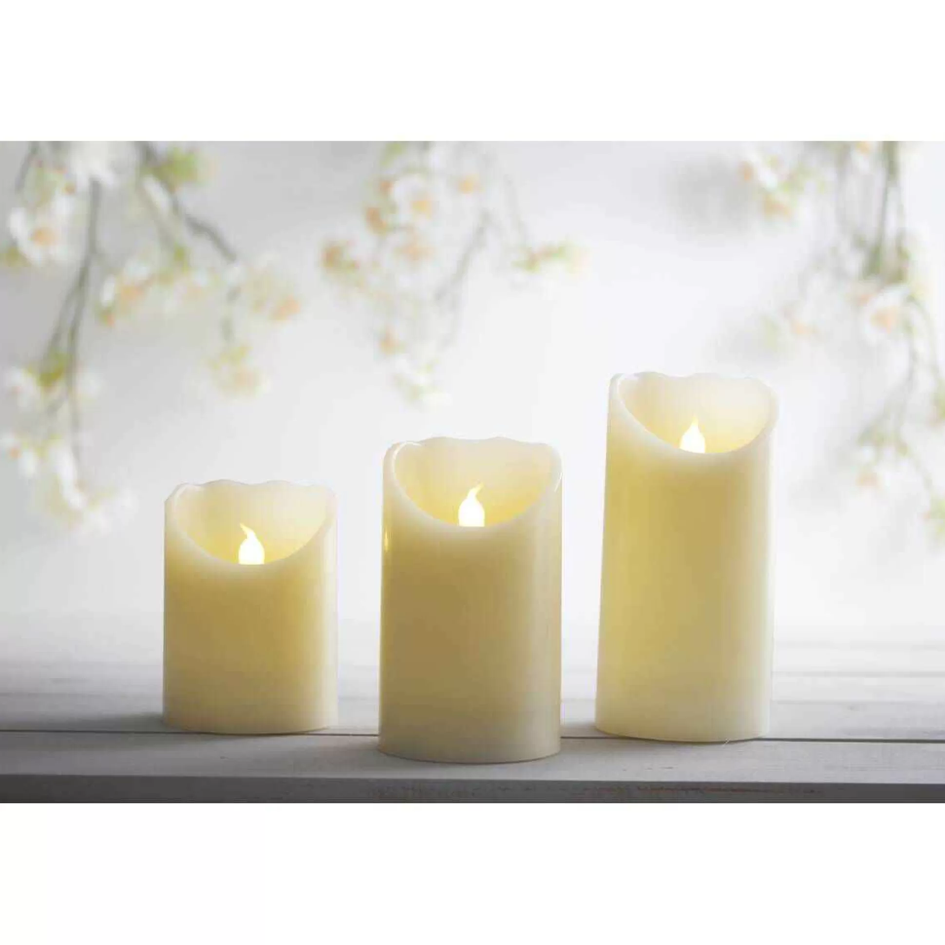 Flickering Led Candles 3 Pack-Hobbycraft Shop