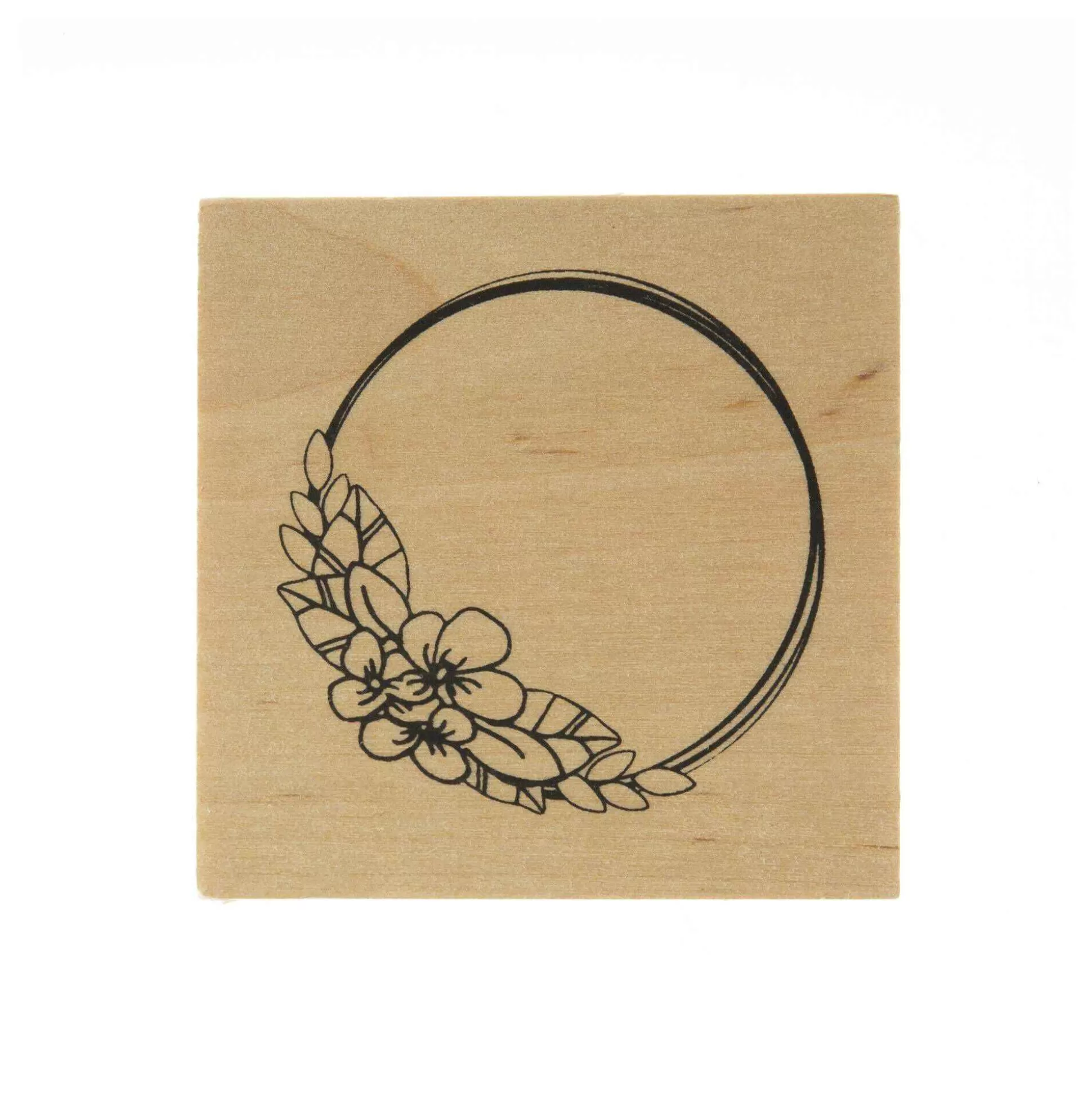 Flower Wreath Wooden Stamp 5Cm X 5Cm-Hobbycraft Online