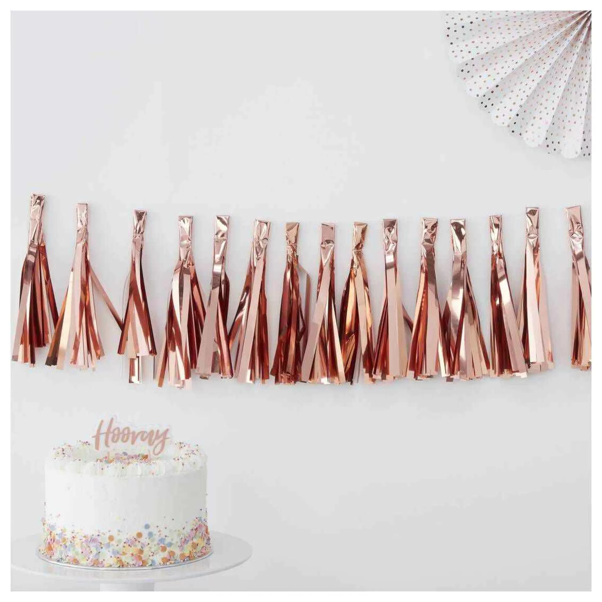 Ginger Ray Rose Gold Tassel Garland 2M-Hobbycraft Shop