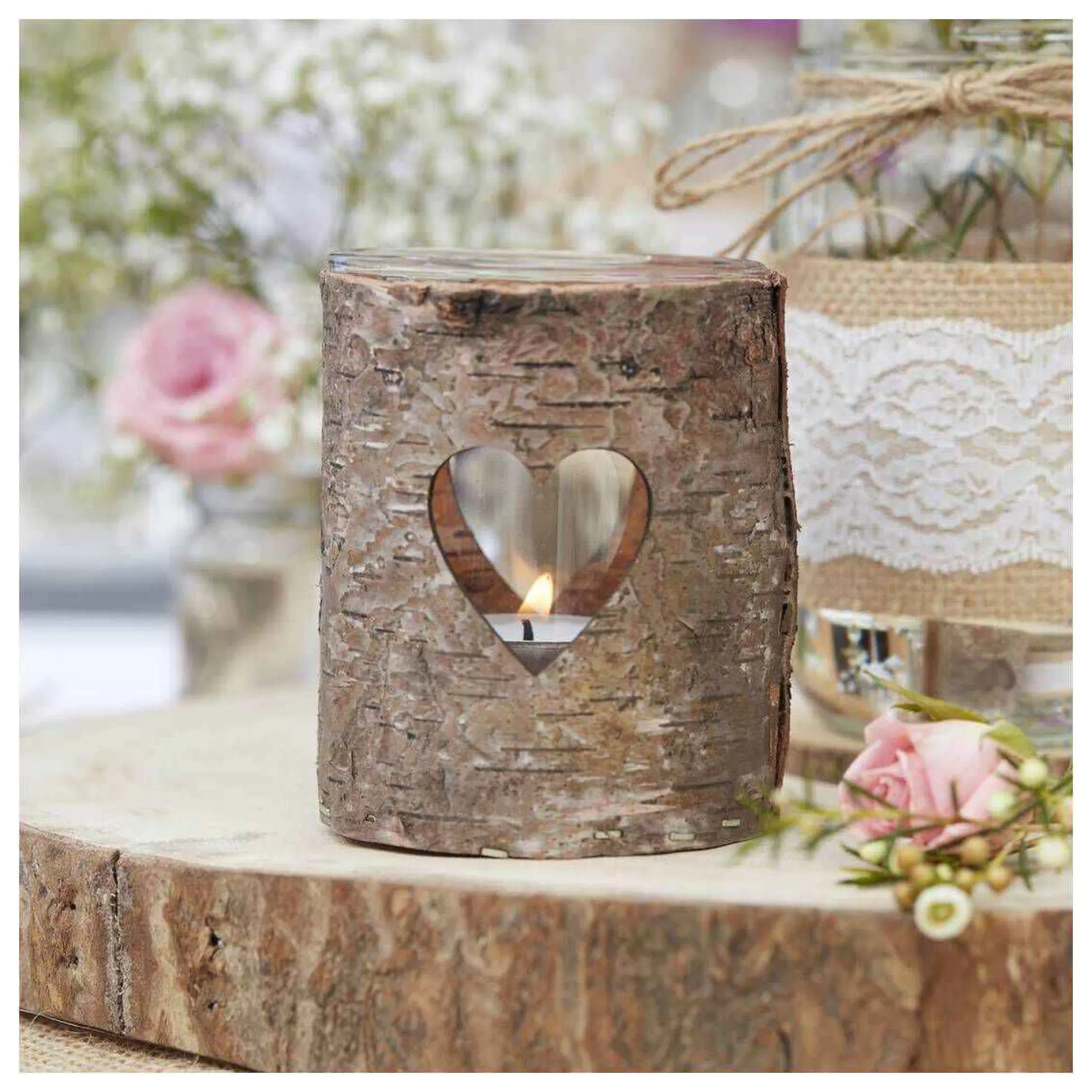 Ginger Ray Wooden Heart Tea Light Holder 9Cm-Hobbycraft Discount