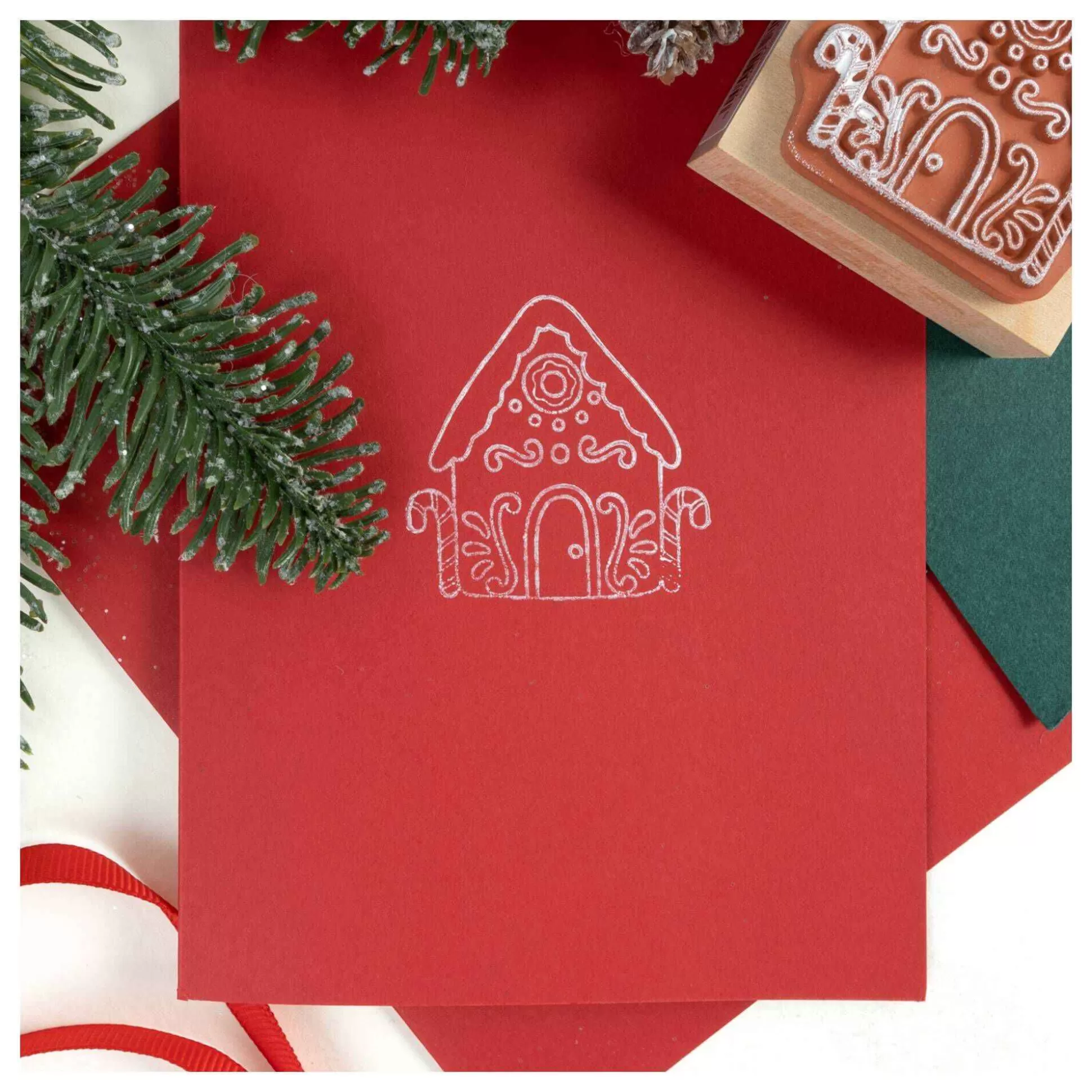 Gingerbread House Wooden Stamp 5Cm X 5Cm-Hobbycraft Store