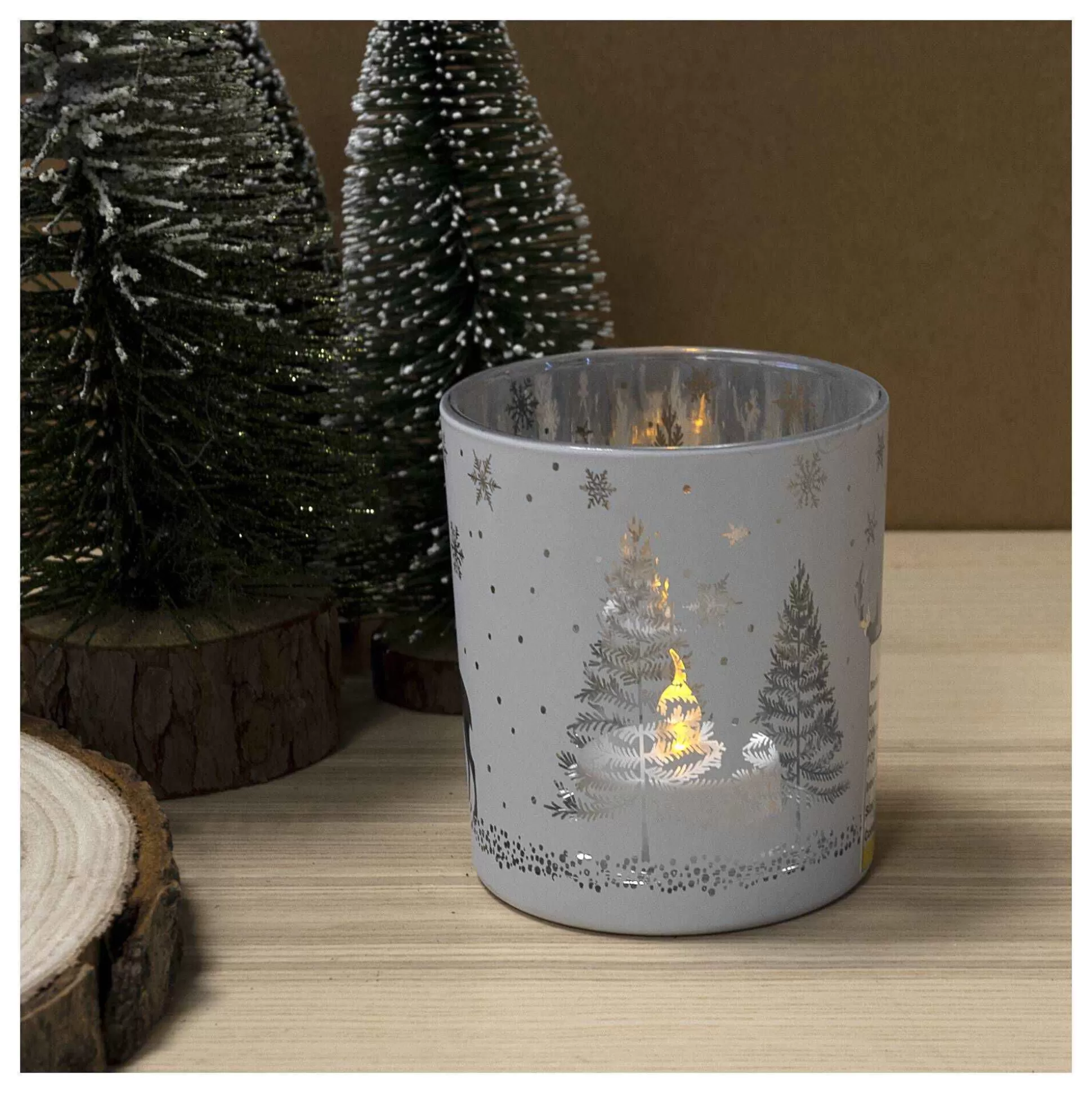 Glass Christmas Tealight Holder 8Cm-Hobbycraft Online