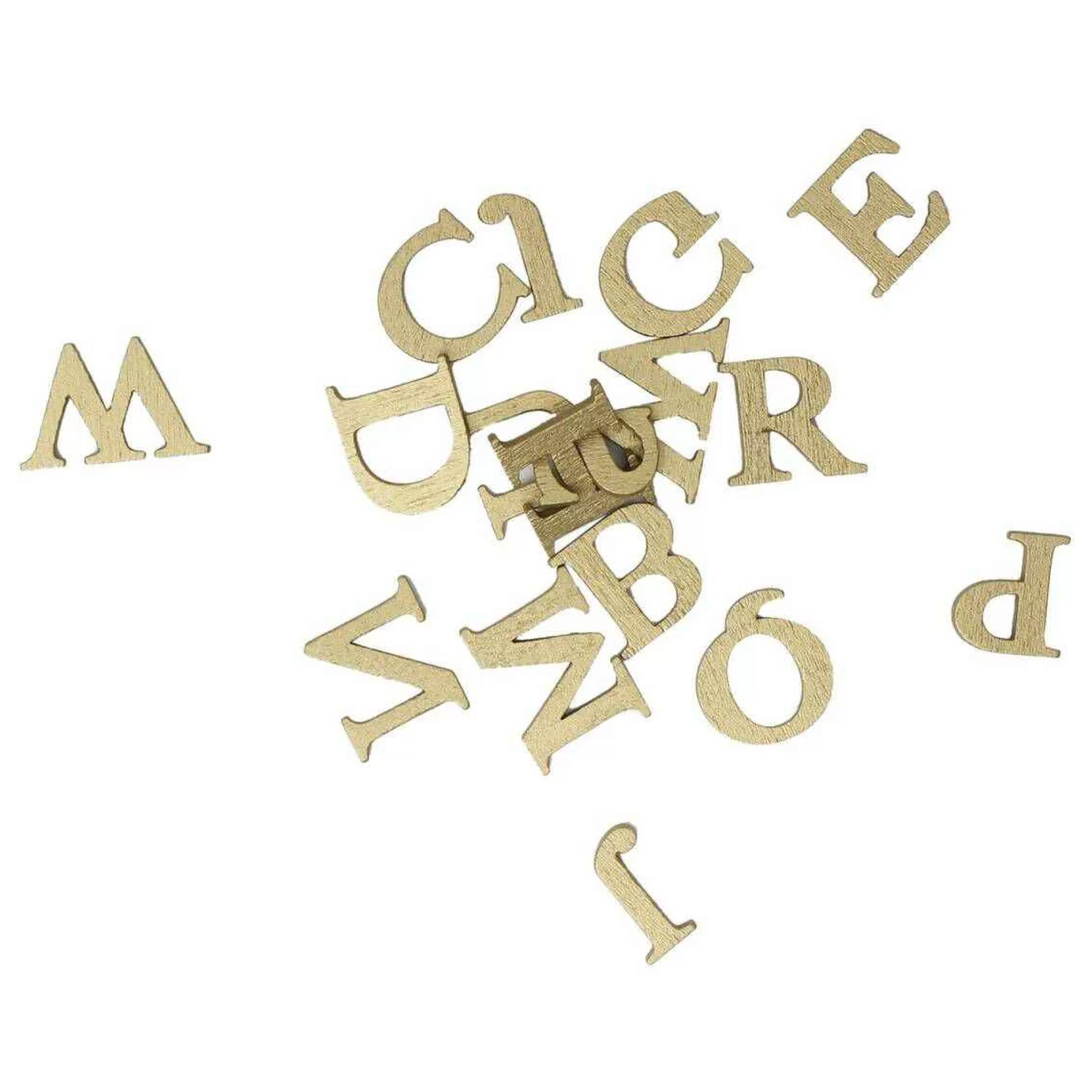 Gold 3D Wooden Letters 52 Pieces-Hobbycraft Outlet